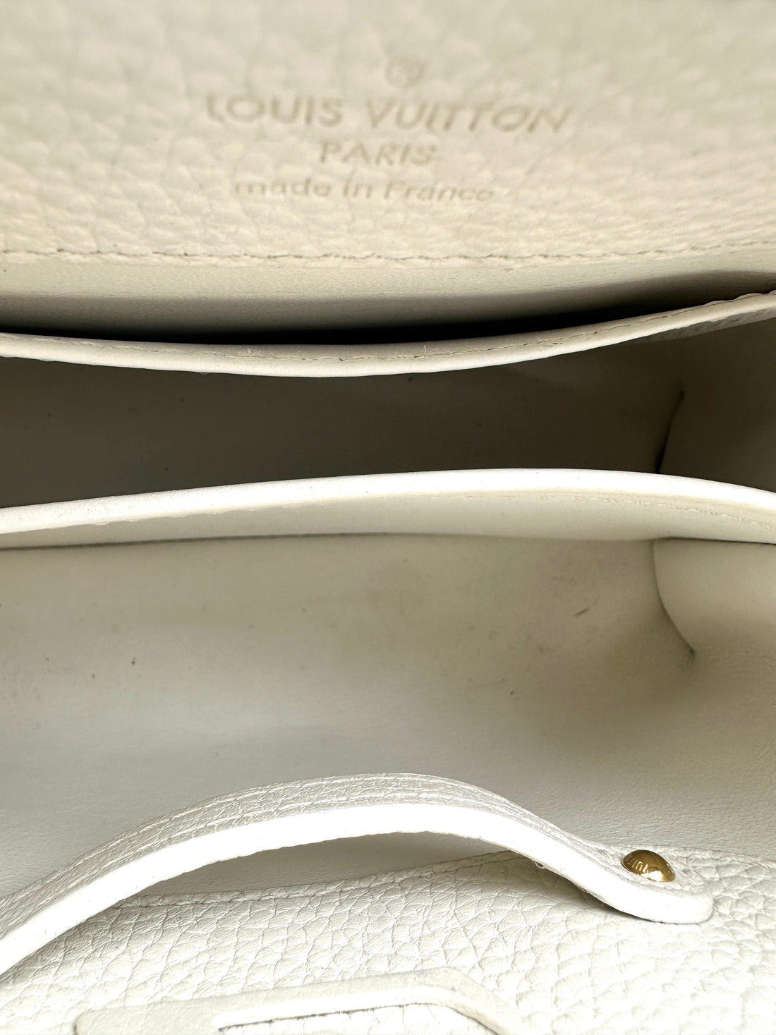 Louis Vuitton Capucines BB White Taurillon Leather Python Handle Bag LV3291