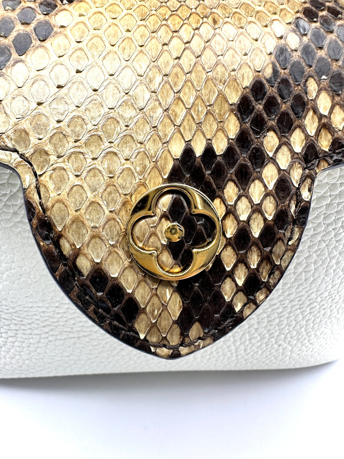 Louis Vuitton Capucines BB White Taurillon Leather Python Handle Bag LV3291