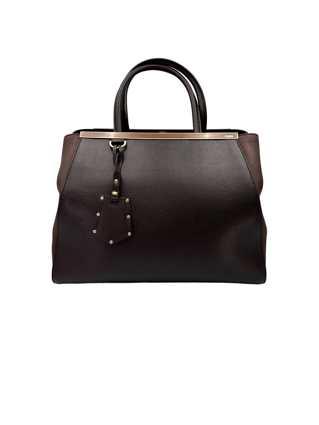 Fendi 2Jours Elite Black Leather Handle Bag FF134