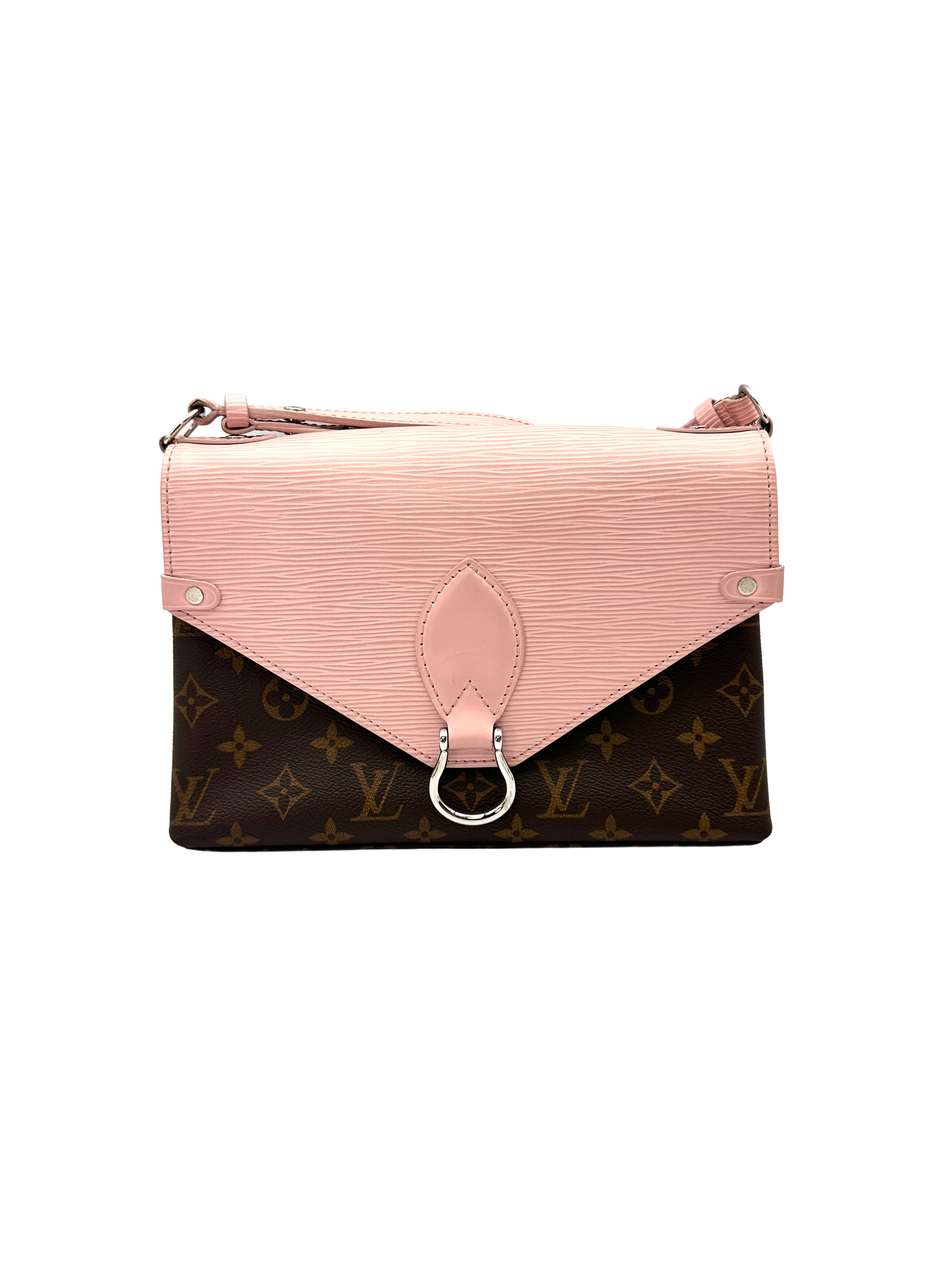 Louis Vuitton Saint Michel Monogram Canvas & Pink Epi Leather Shoulder Bag LV3280