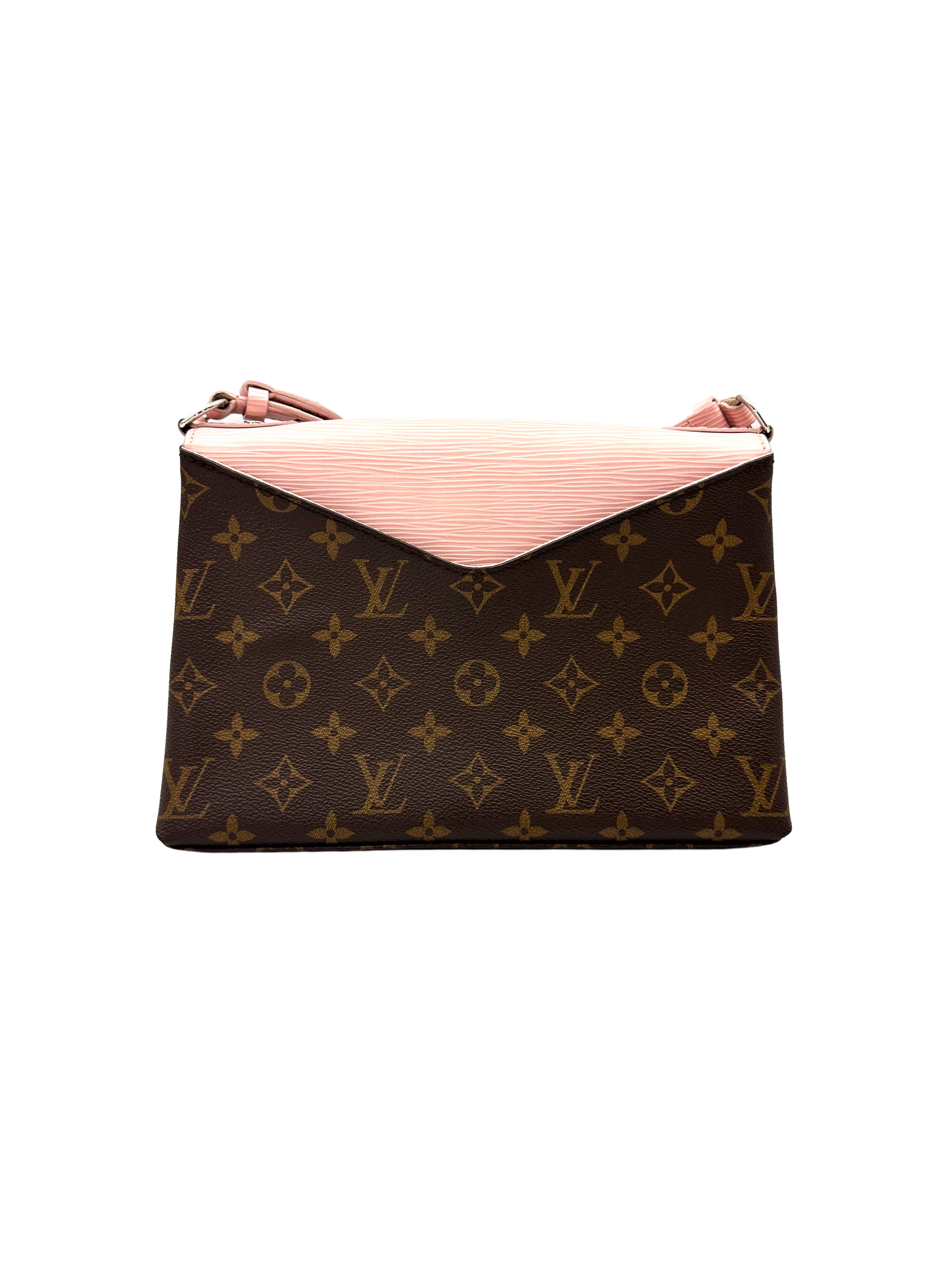 Louis Vuitton Saint Michel Monogram Canvas & Pink Epi Leather Shoulder Bag LV3280
