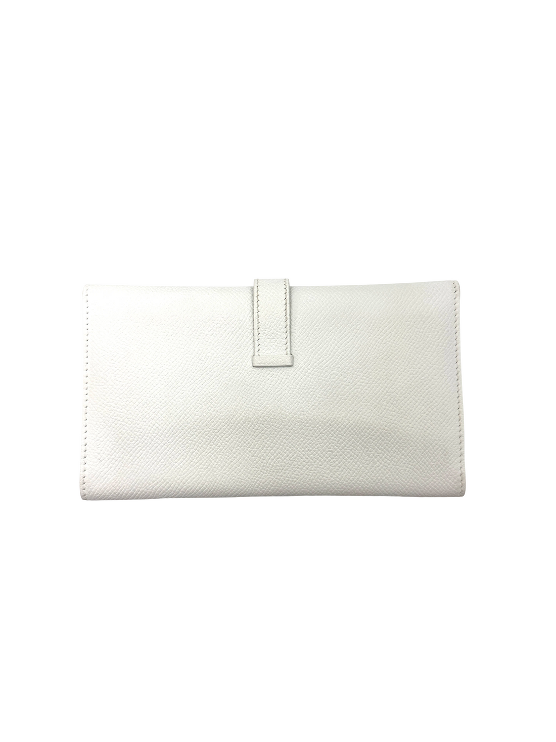 Hermes Bearn Compact White Leather Wallet HR150