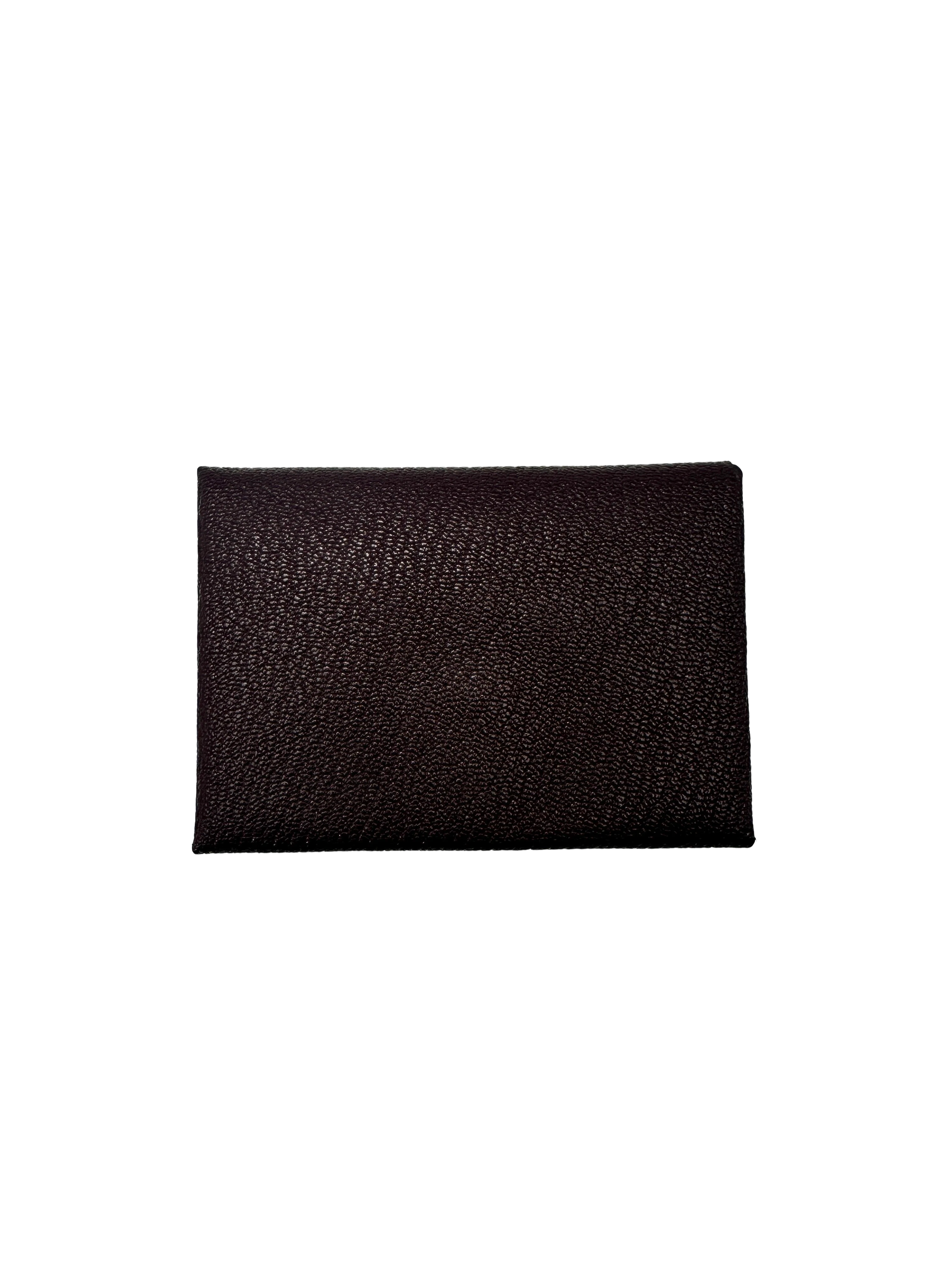 Hermes Calvi Duo Dark Red Long Wallet HR151