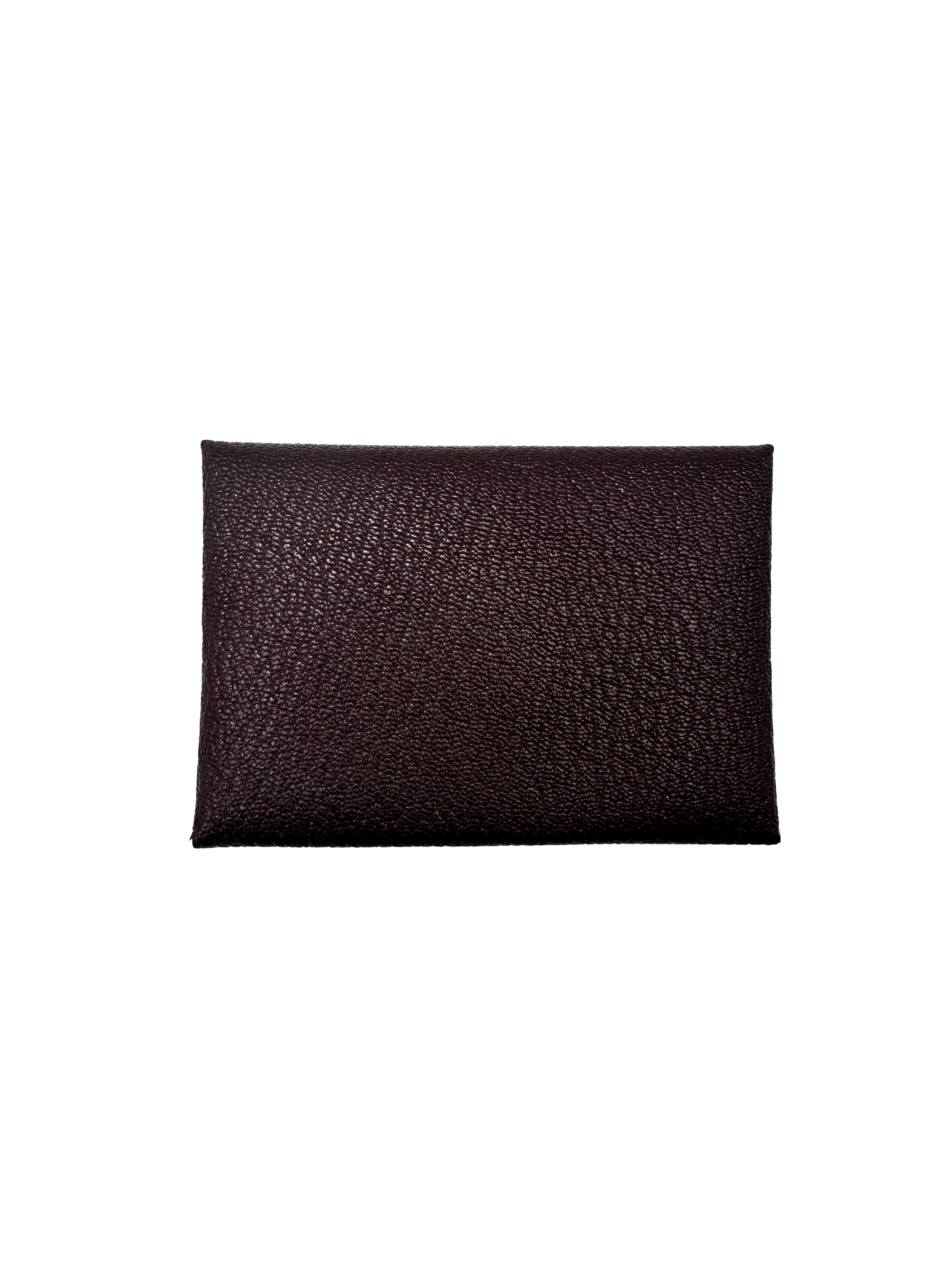 Hermes Calvi Duo Dark Red Long Wallet HR151