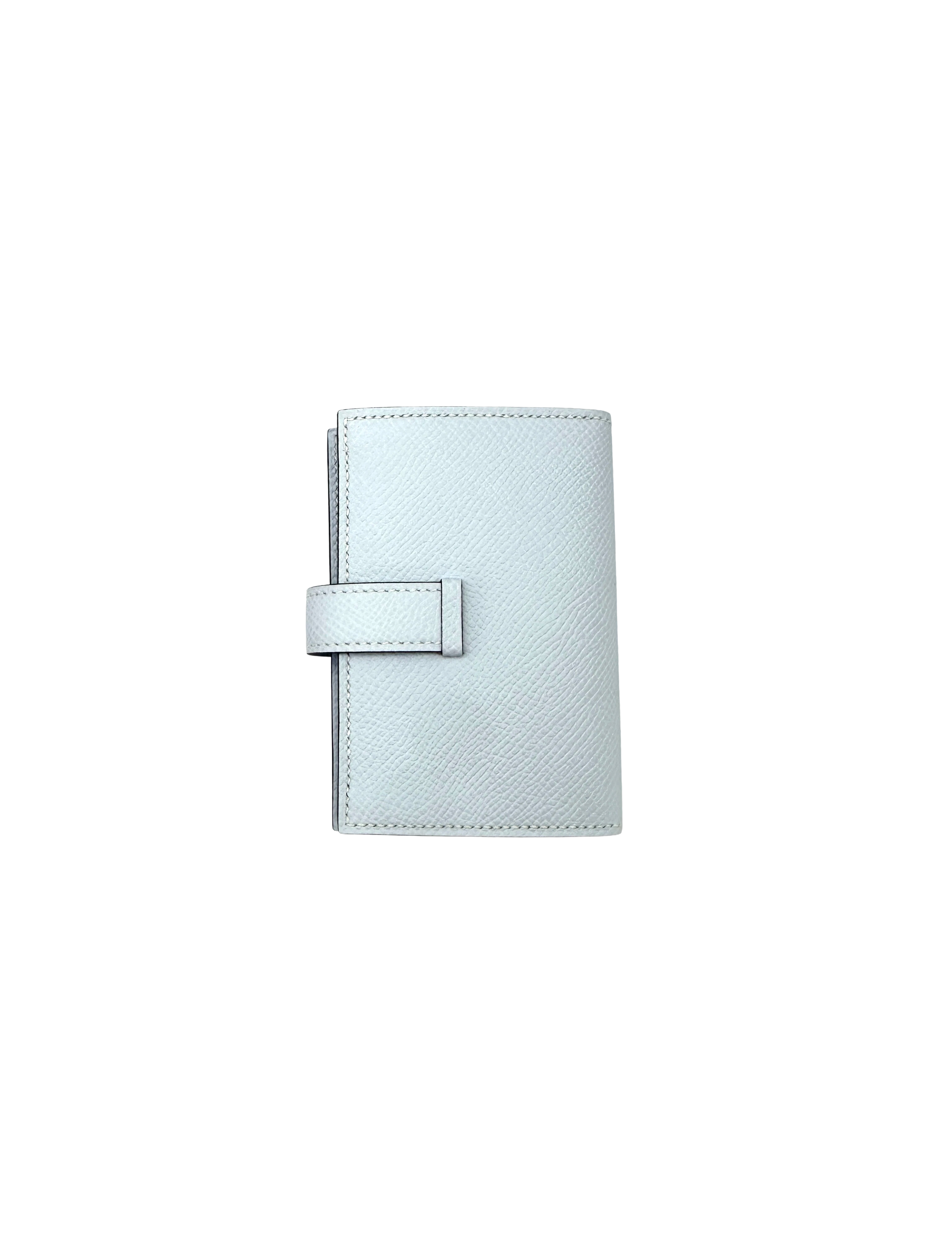 Hermes Bearn Compact Light Blue Leather Wallet HR154