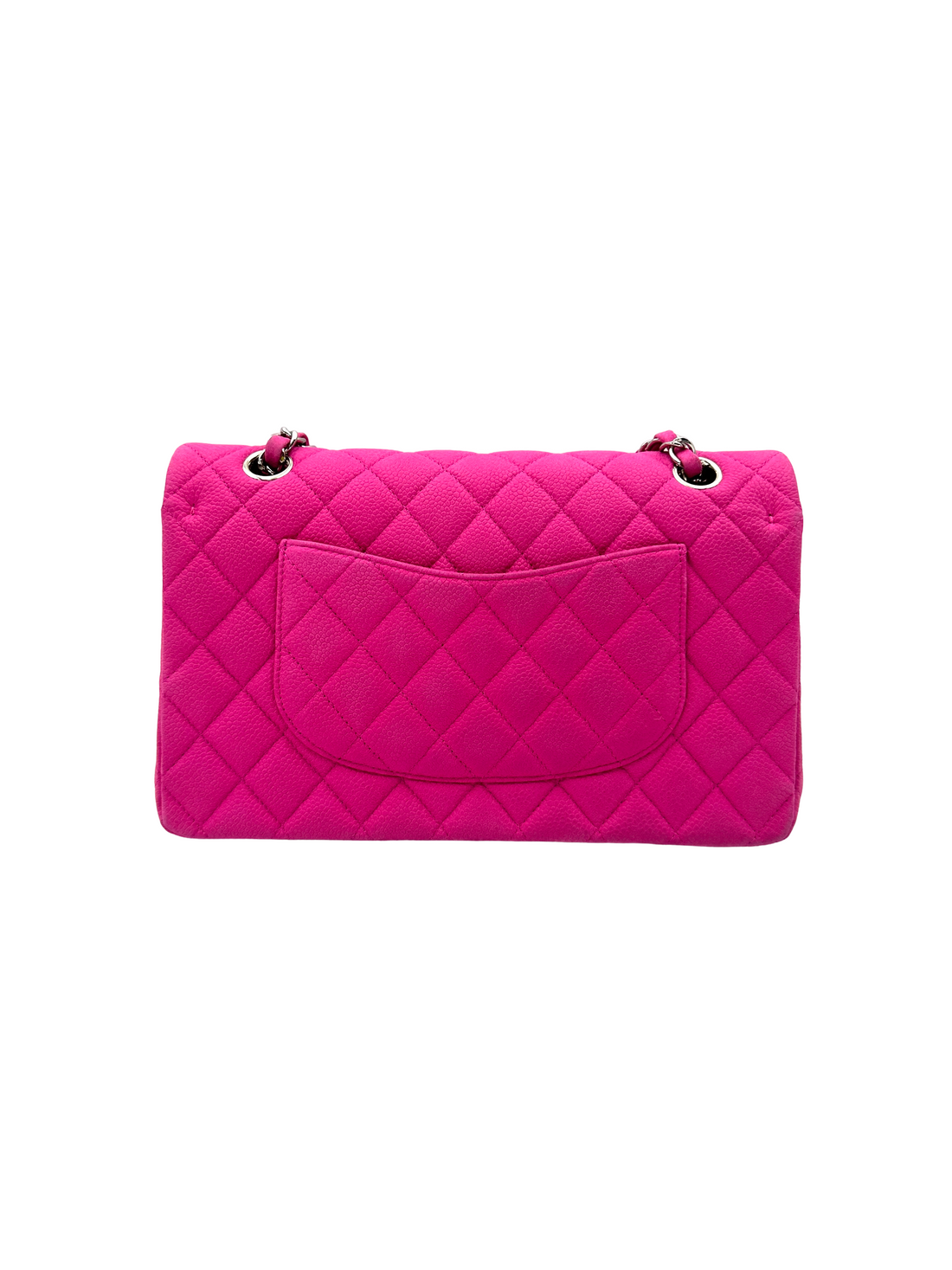 Chanel Classic Flap Pink Quilted Leather Shoulder Bag With Silver Buckle(18***41) IRIS265