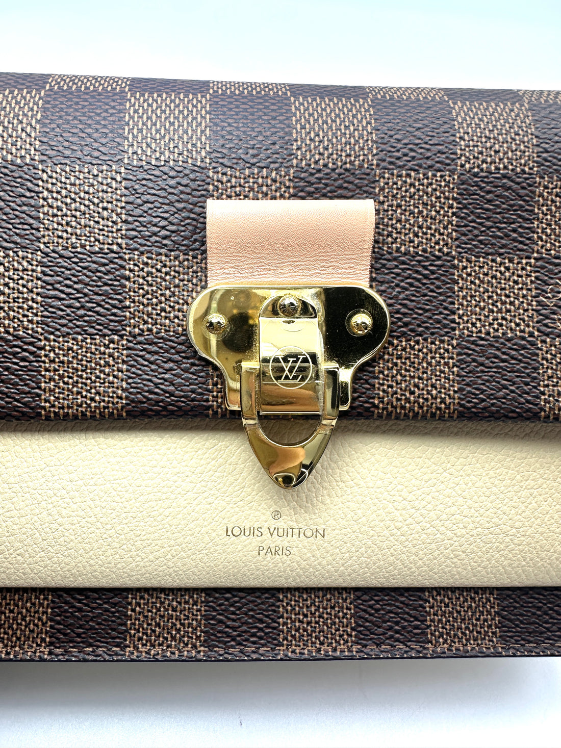 Louis Vuitton Vavin Damier Ebene & Beige Leather Shoulder Bag LV3286