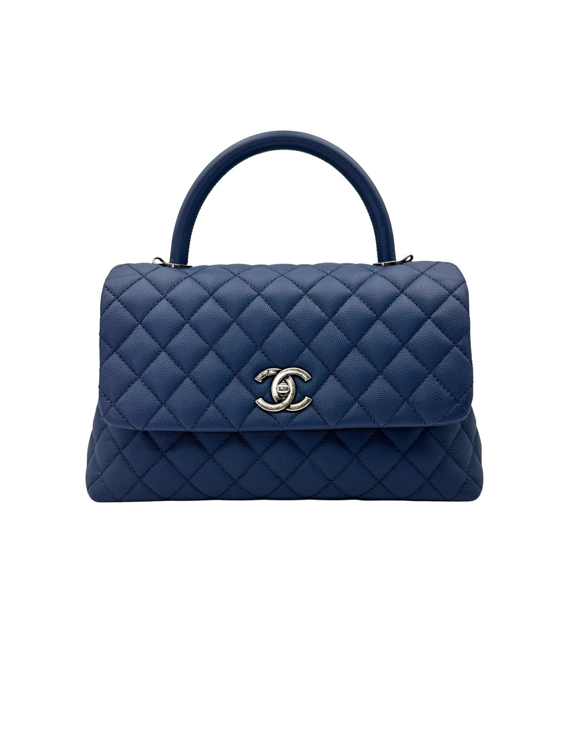 Chanel CoCo Handle Navy Quilted Leather Medium Size Shoulder Bag(23***20) CC2518