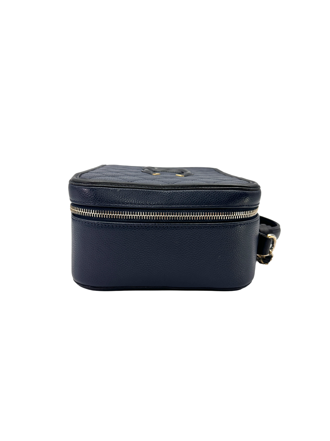 Chanel CC Filigree Navy Quilted Leather Vanity Case(24***31) CC2502