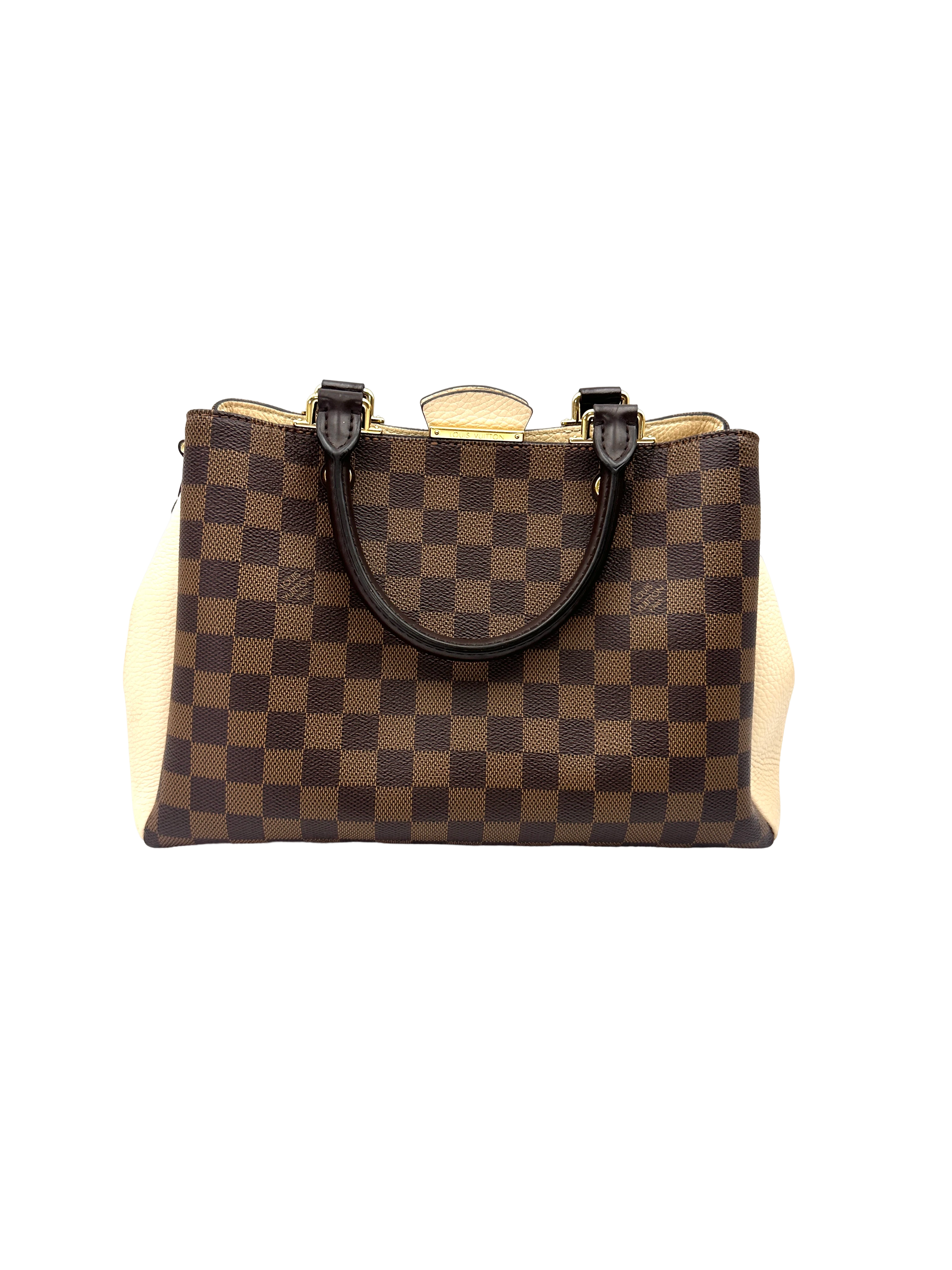 Louis Vuitton Brittany Damier Ebene & Beige Leather Handle Bag LV3287