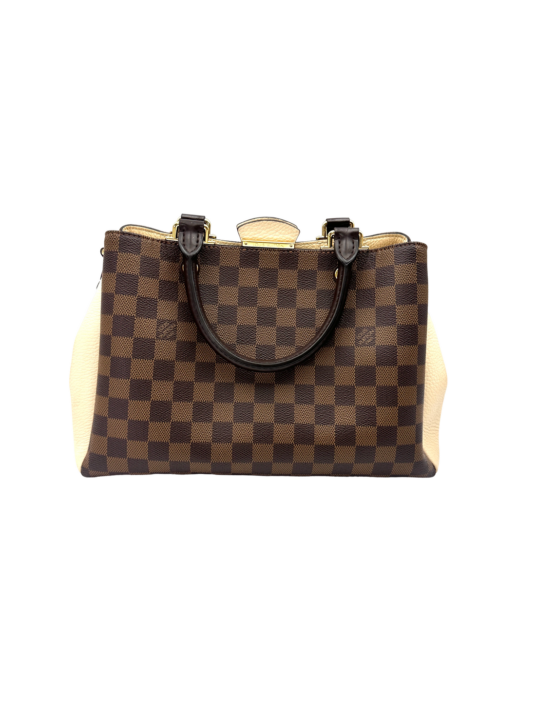 Louis Vuitton Brittany Damier Ebene & Beige Leather Handle Bag LV3287