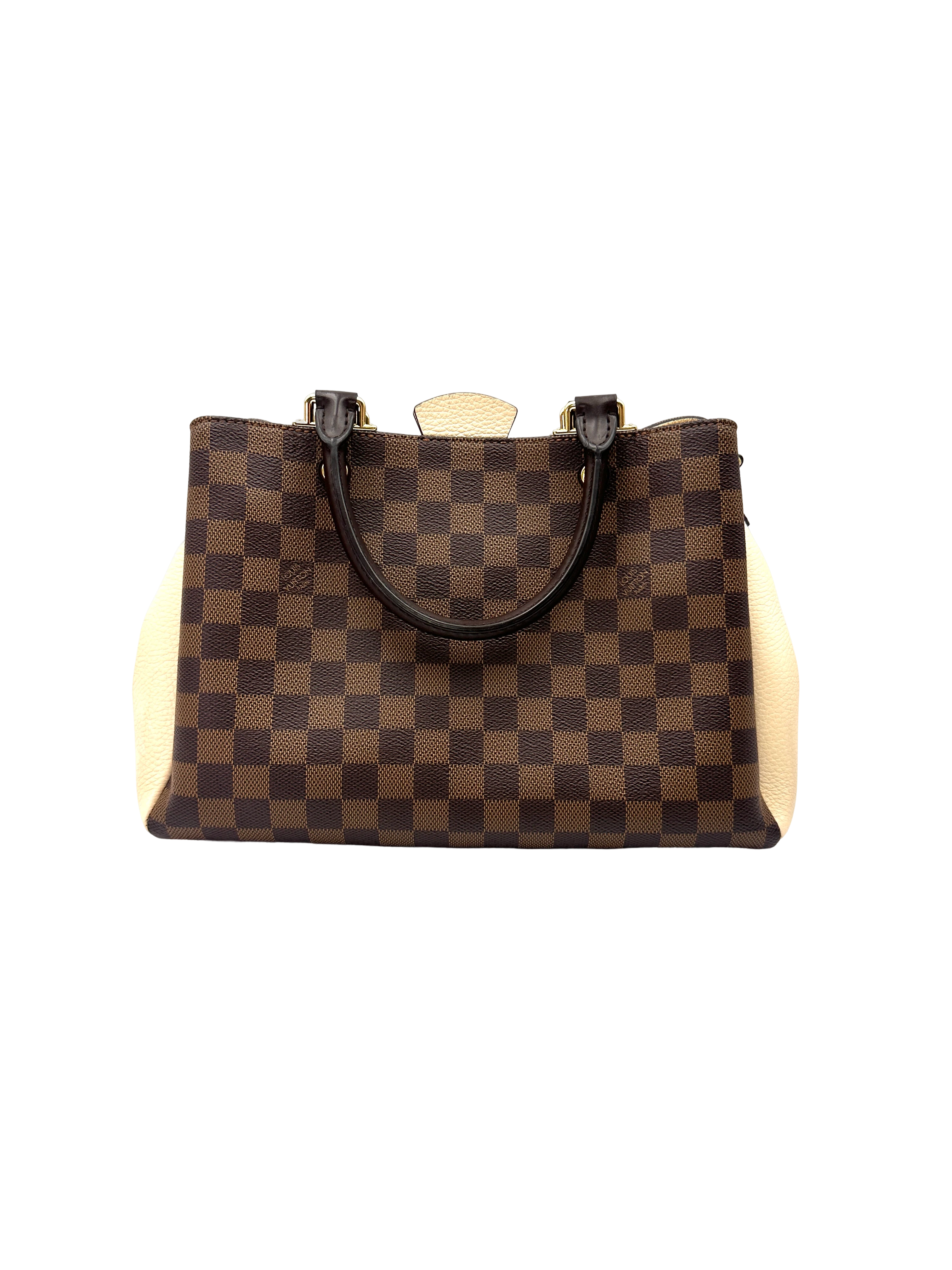 Louis Vuitton Brittany Damier Ebene & Beige Leather Handle Bag LV3287