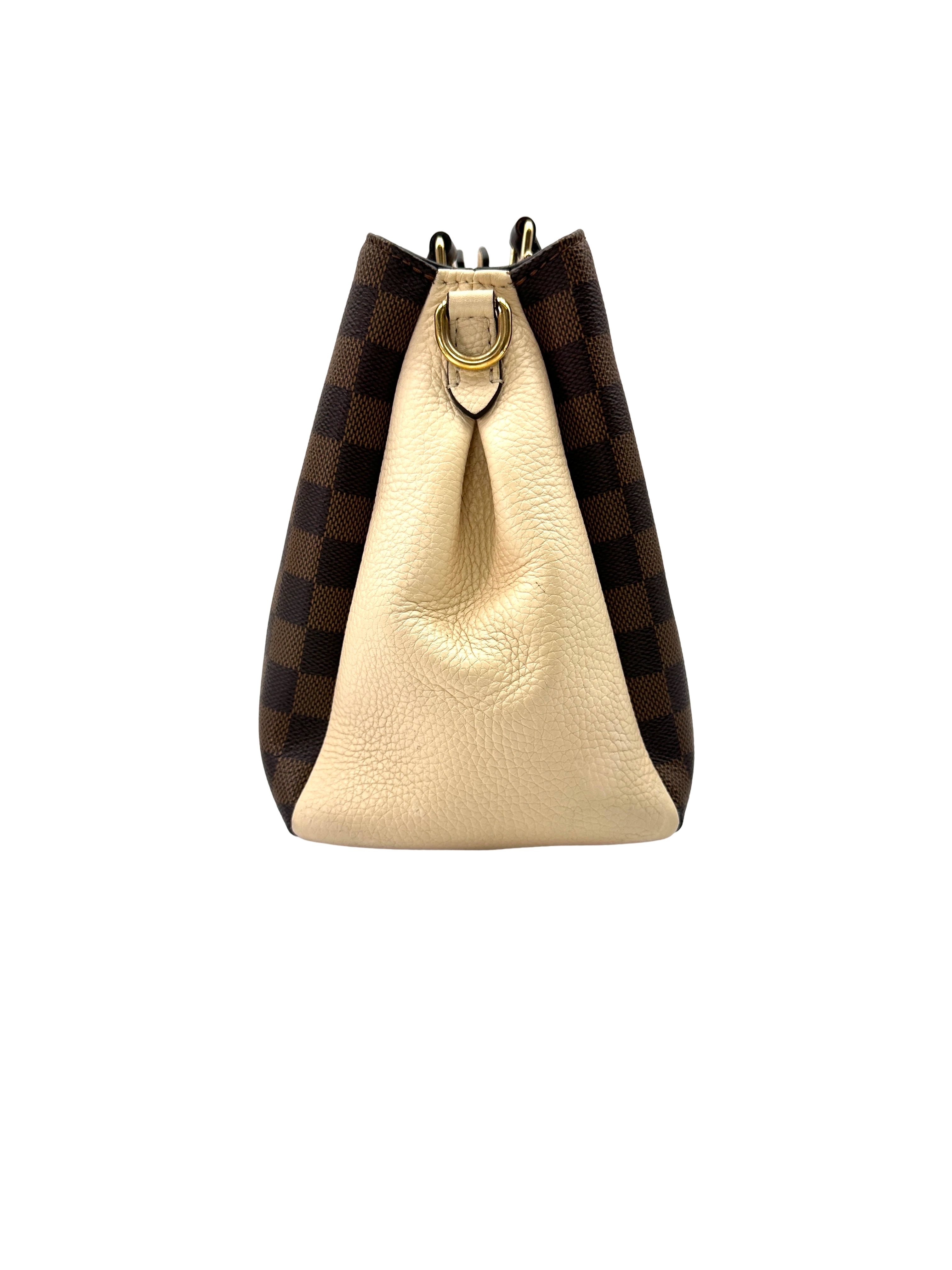 Louis Vuitton Brittany Damier Ebene & Beige Leather Handle Bag LV3287