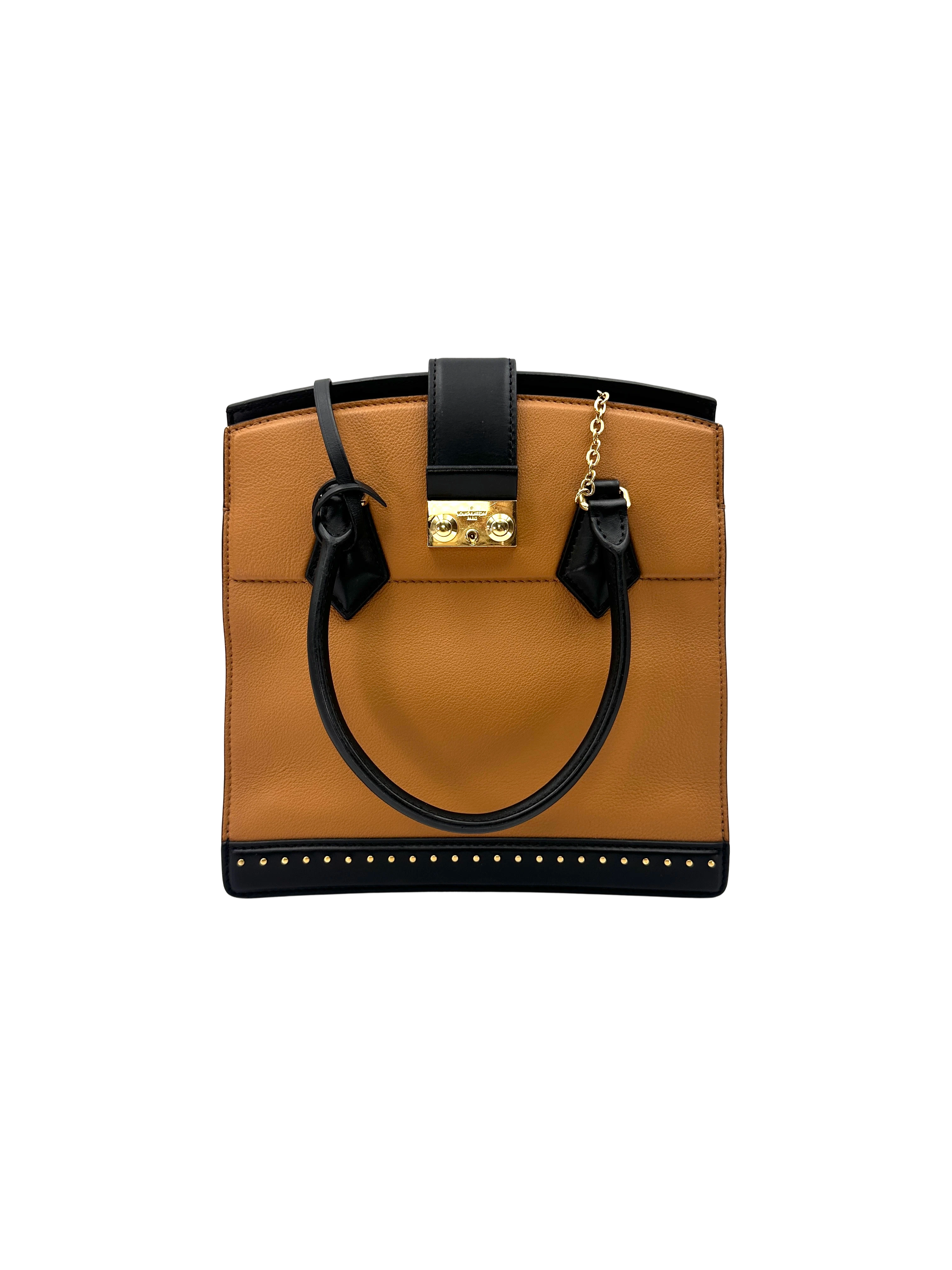 Louis Vuitton Cour Marly Camel/Black Leather Handle Bag LV3289