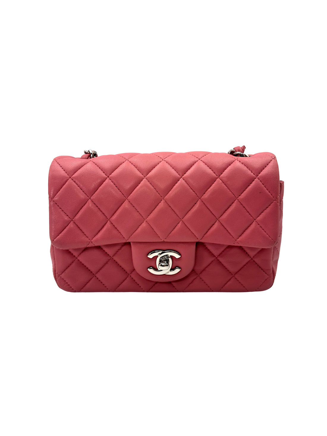 Chanel Classic Flap Pink Quilted Leather Mini Shoulder Bag(18***12) CC2504