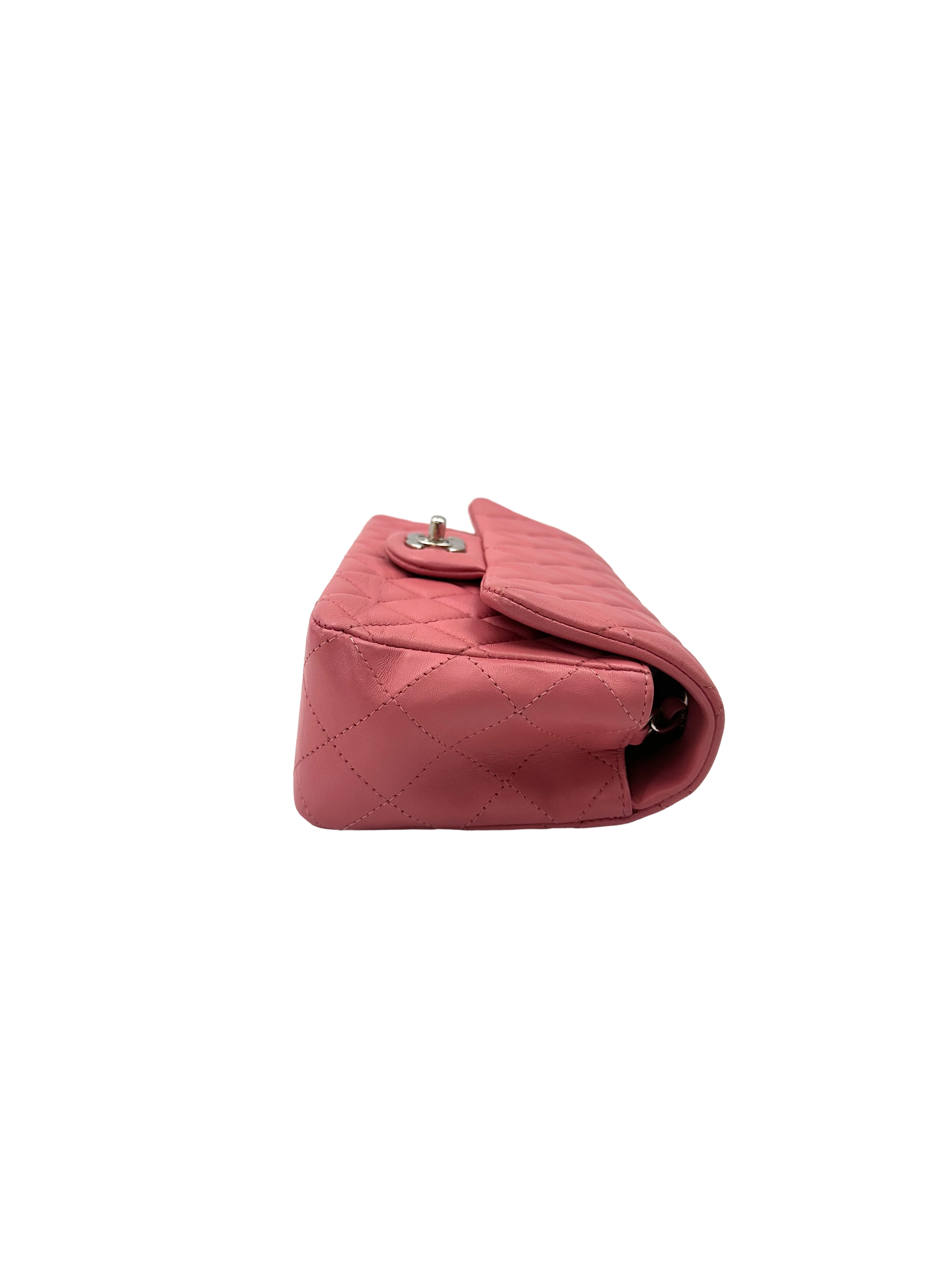 Chanel Classic Flap Pink Quilted Leather Mini Shoulder Bag(18***12) CC2504