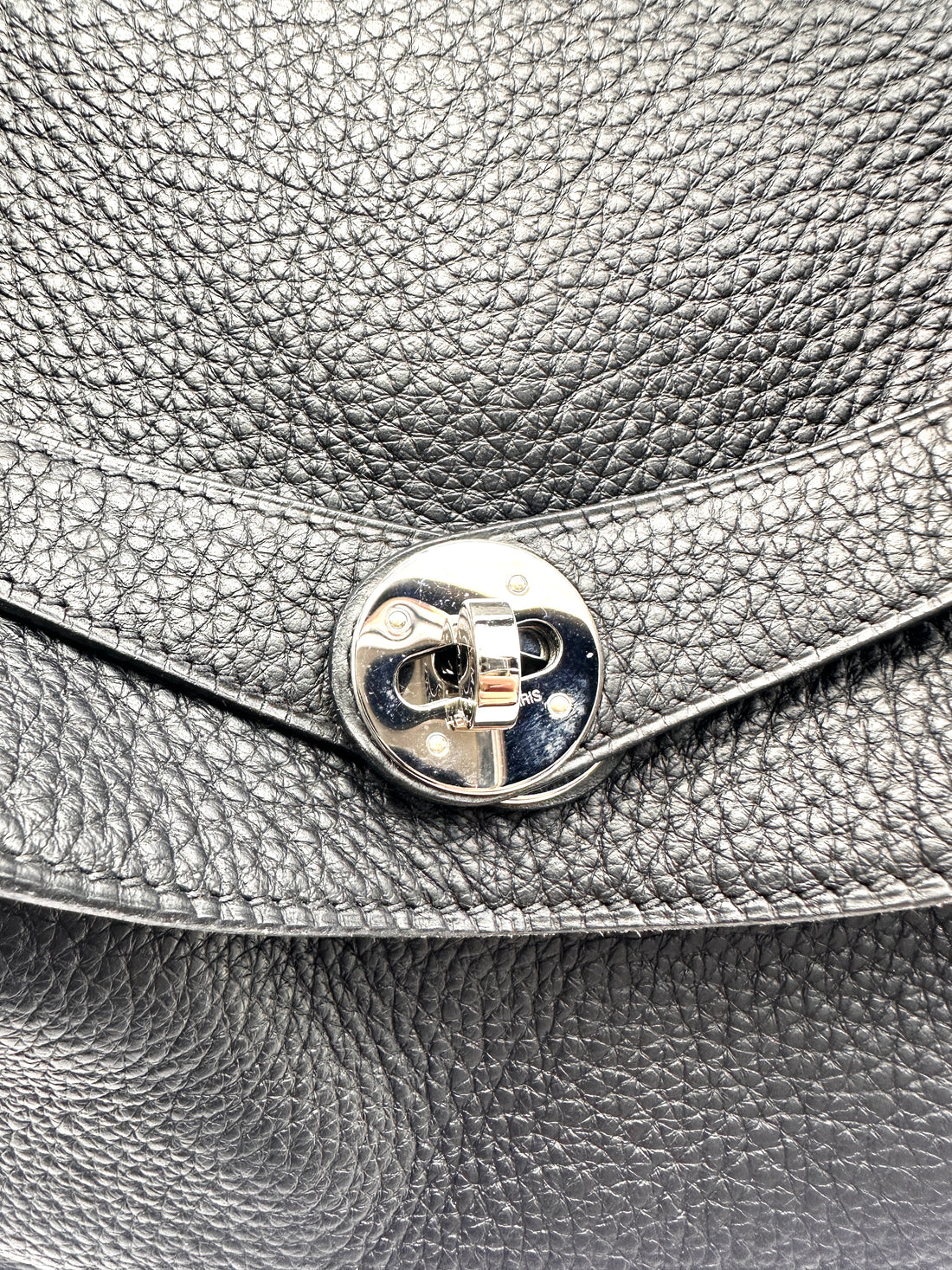 Hermes Lindy34 Black Leather Handle Bag HR155