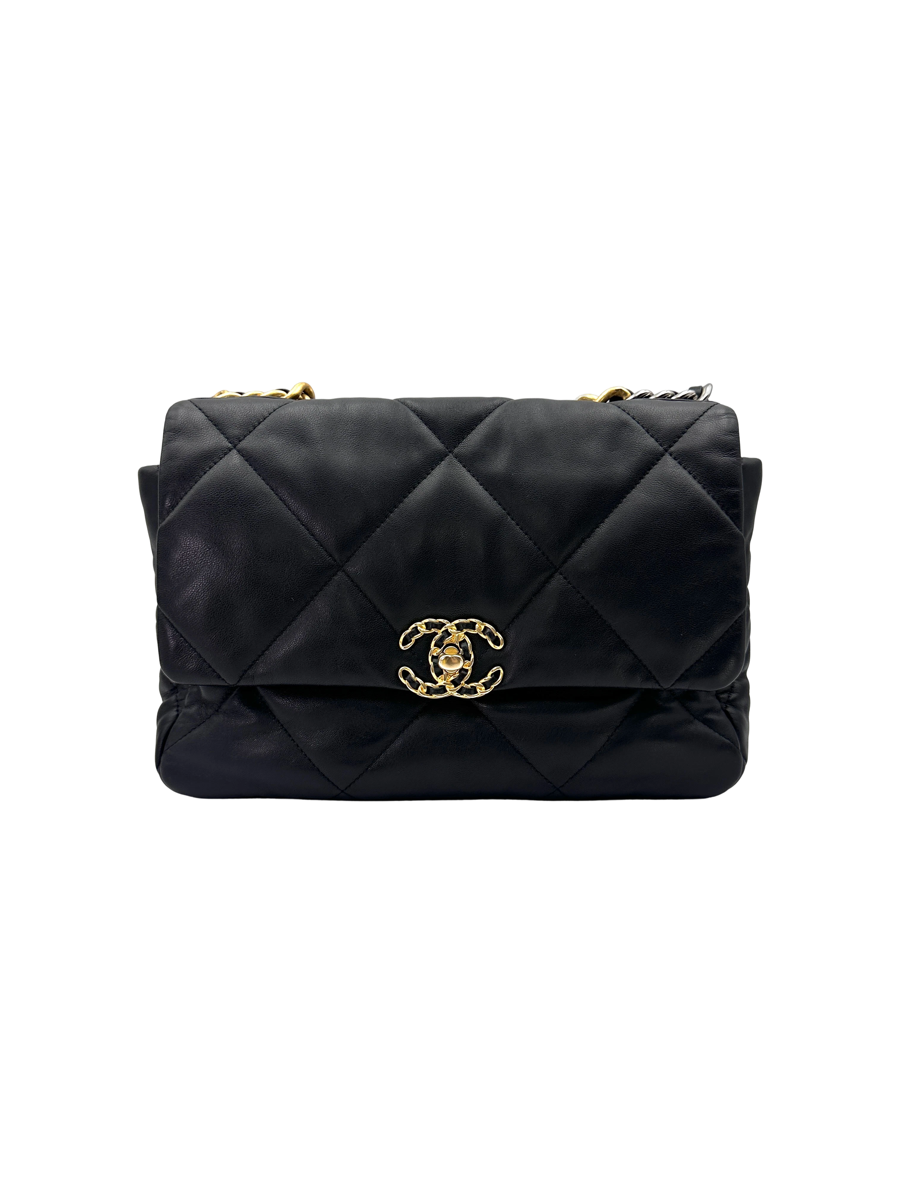 Chanel 19Bag Black Quilted Leather Medium Size Flap Bag(30***00) CC2509