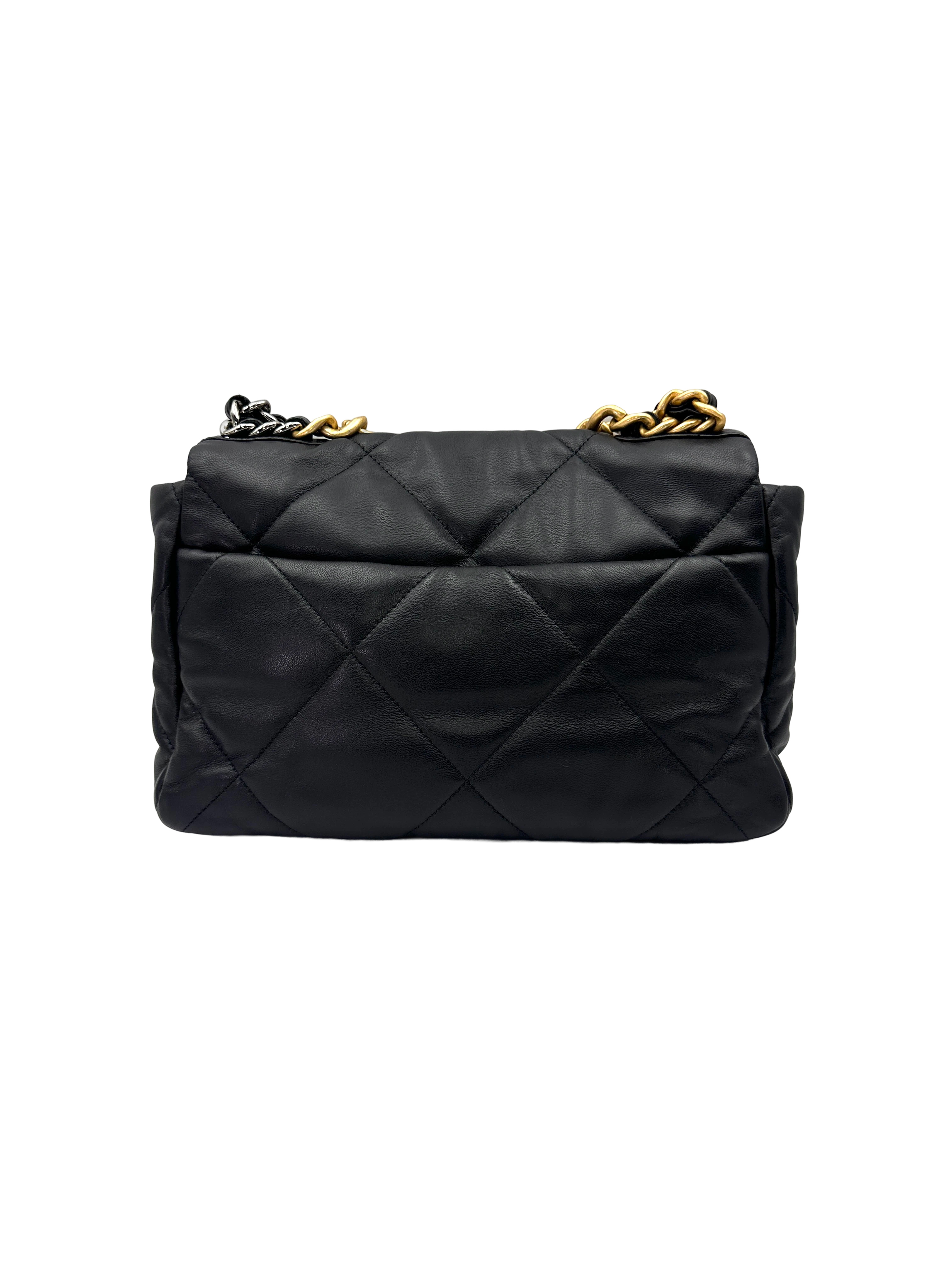 Chanel 19Bag Black Quilted Leather Medium Size Flap Bag(30***00) CC2509