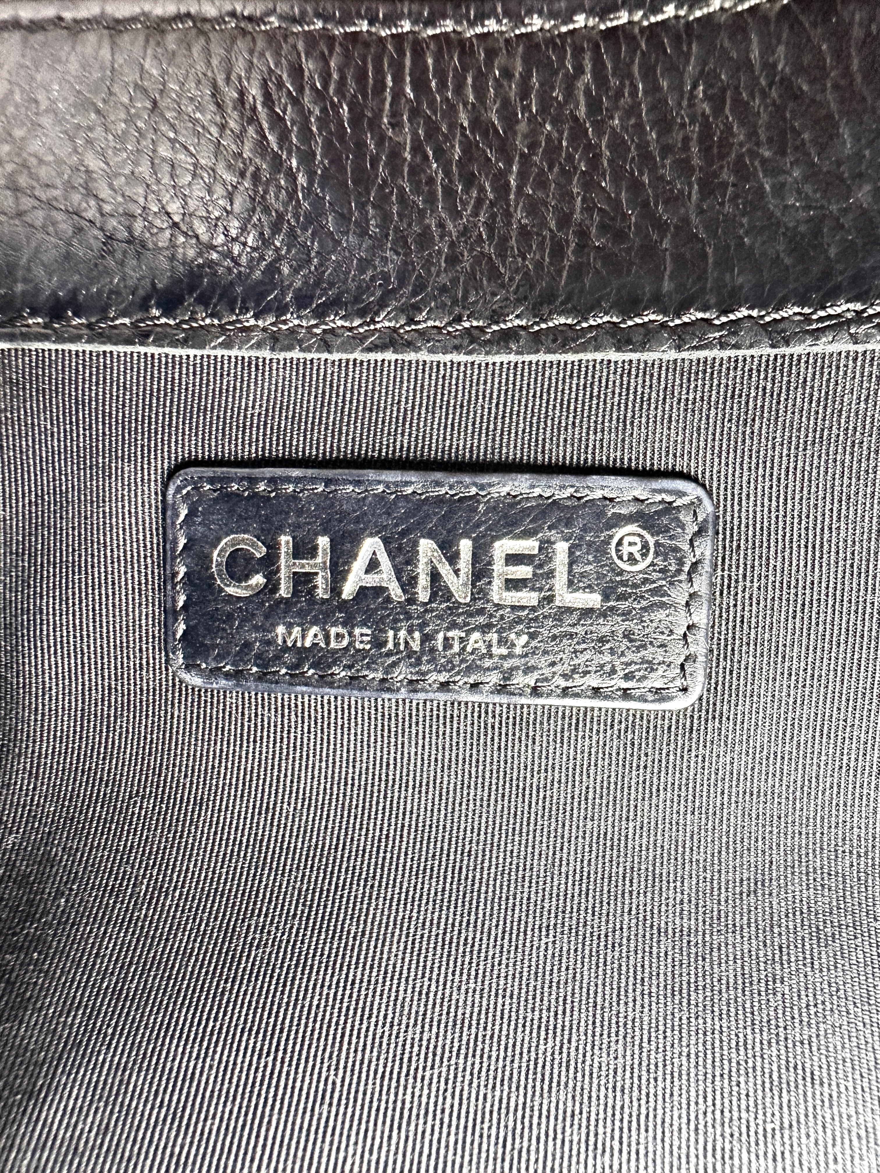 Chanel LeBoy Black Leather Flap Bag With Silver Buckle(18***92) CC2510