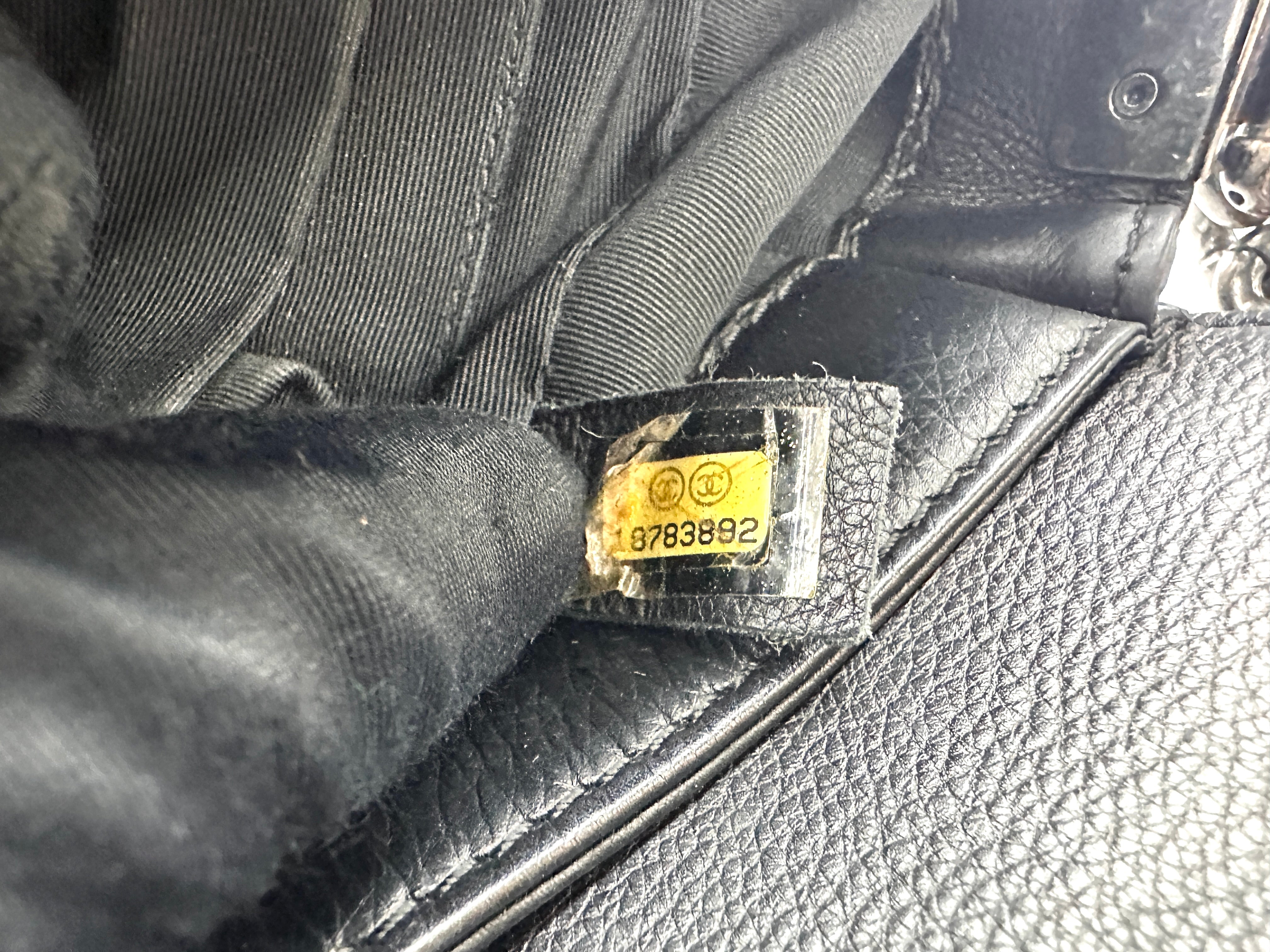 Chanel LeBoy Black Leather Flap Bag With Silver Buckle(18***92) CC2510