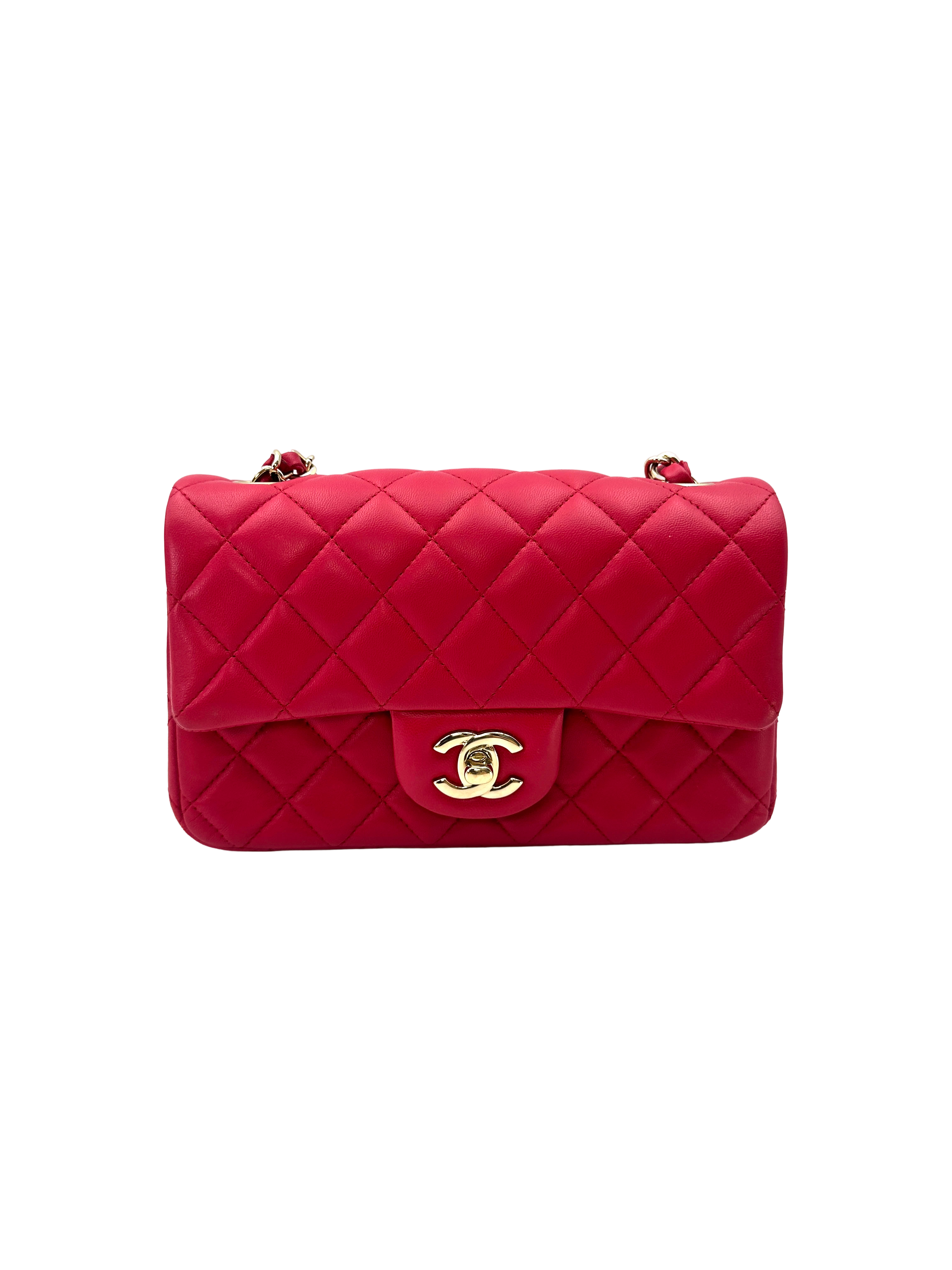 Chanel Classic Flap Red Quilted Leather Mini Shoulder Bag(22***86) CC2519
