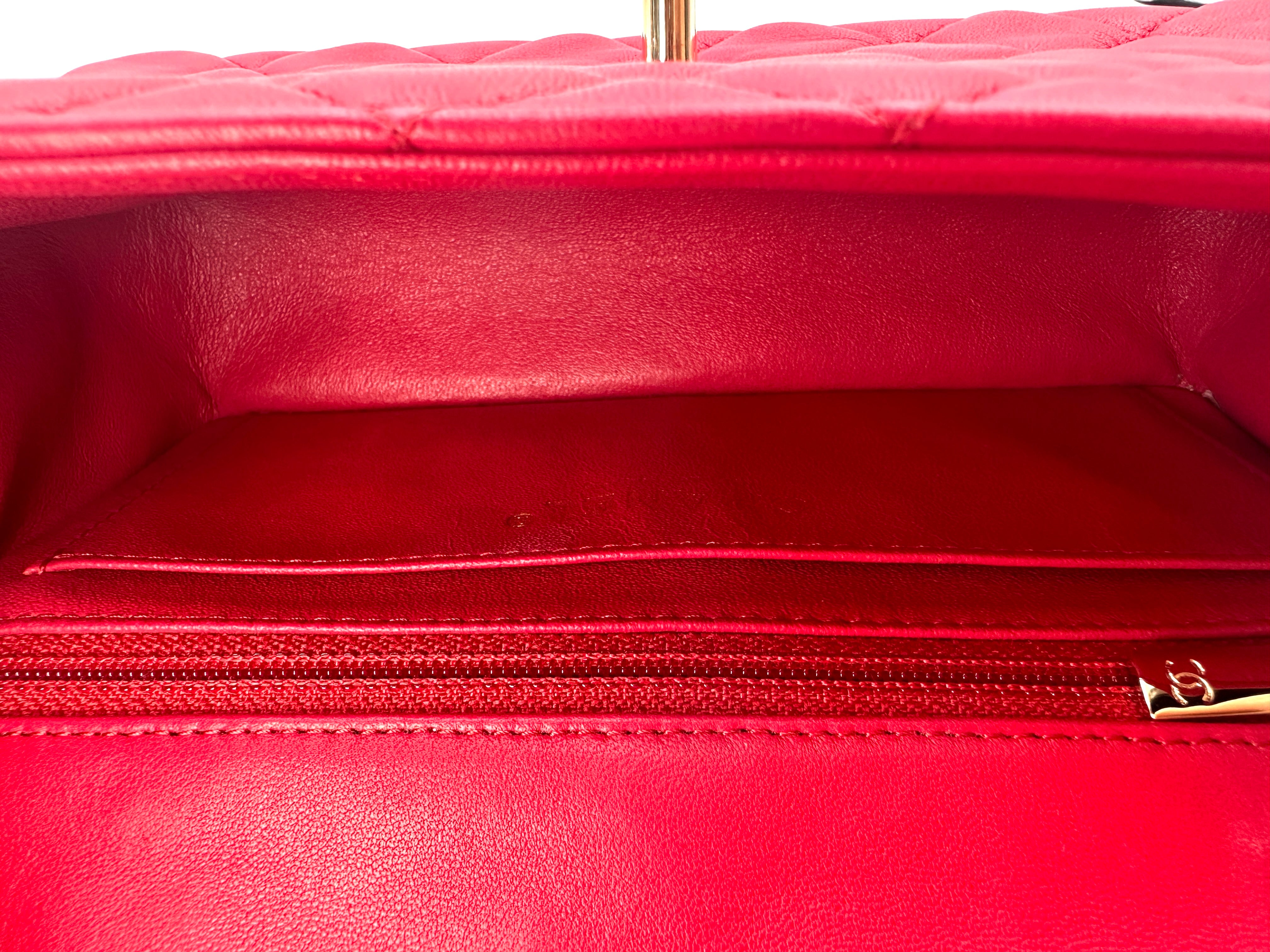 Chanel Classic Flap Red Quilted Leather Mini Shoulder Bag(22***86) CC2519