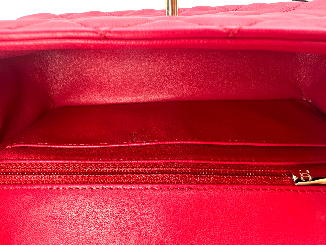 Chanel Classic Flap Red Quilted Leather Mini Shoulder Bag(22***86) CC2519
