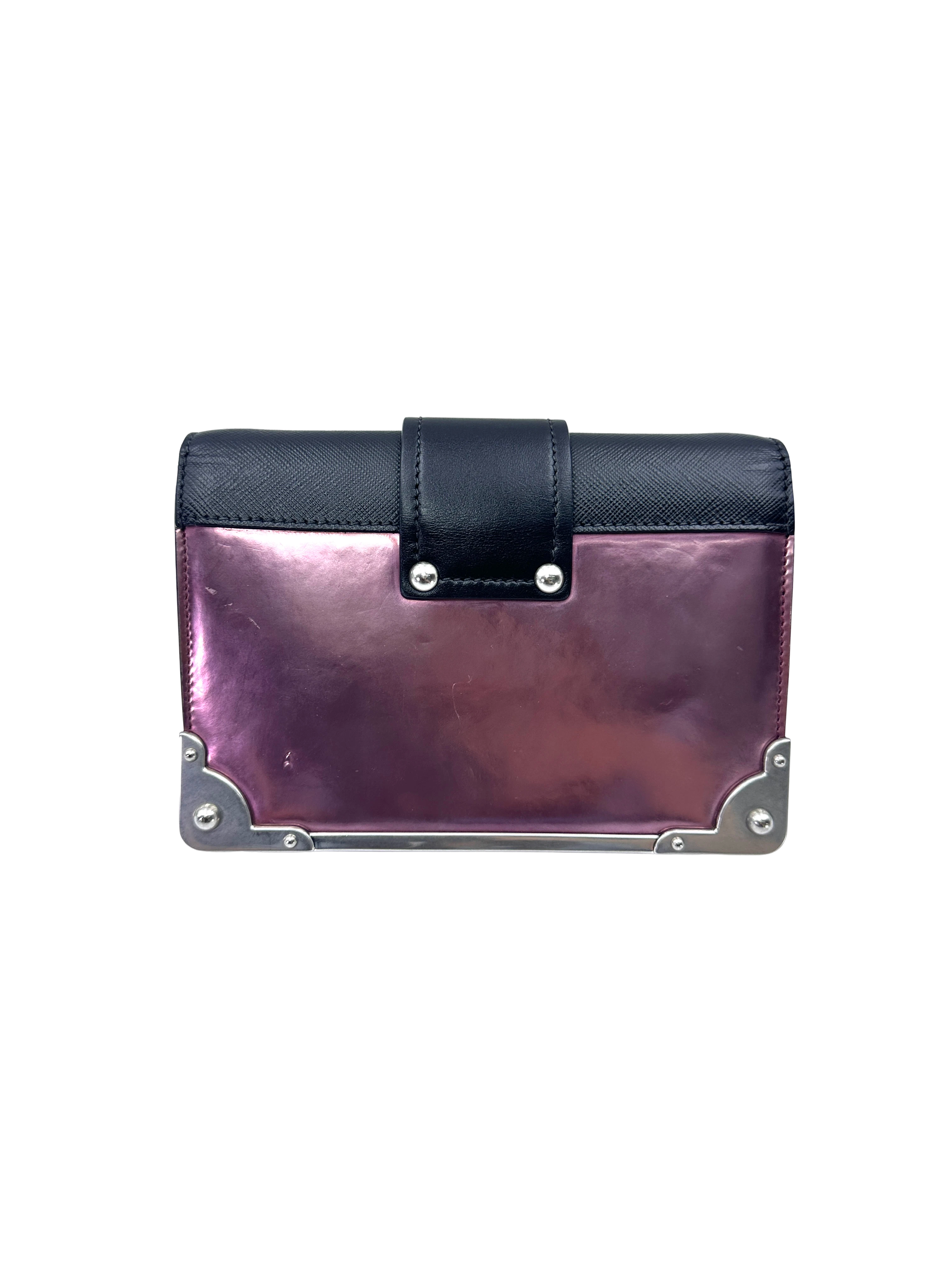 Prada Cahier Black/Pink Leather Shoulder Bag PR551