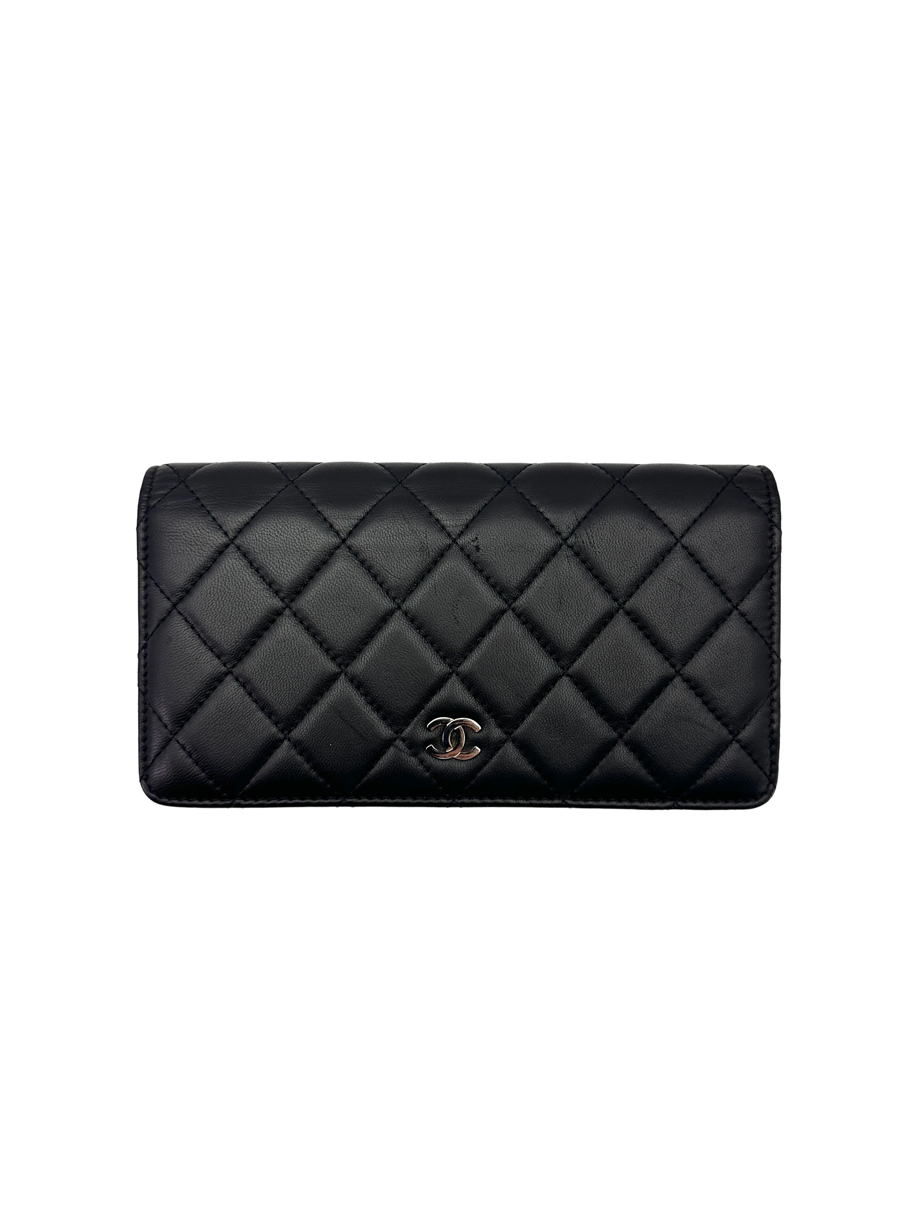 Chanel Black Quilted Lambskin Long Wallet(16***98) CC2520