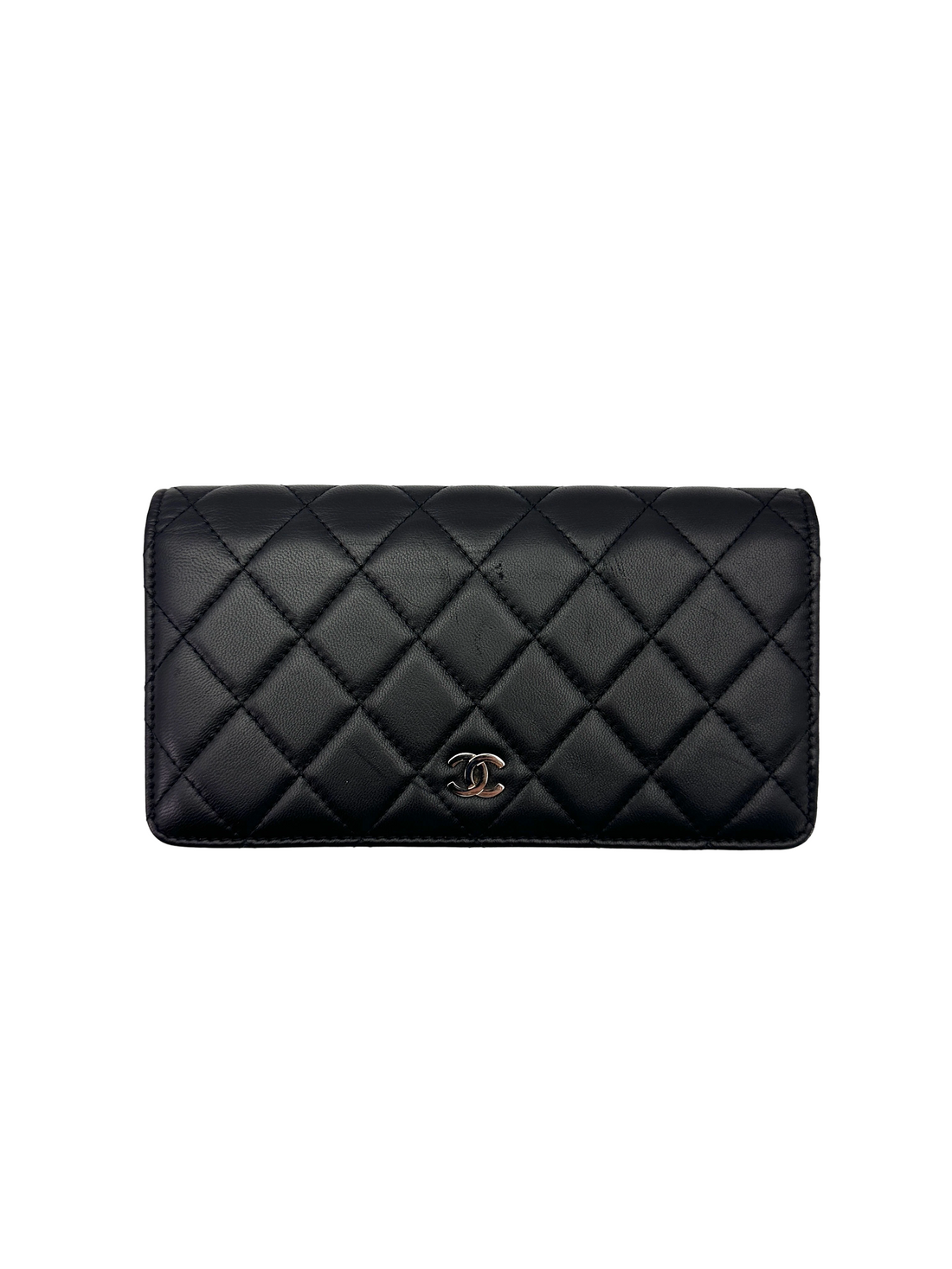 Chanel Black Quilted Lambskin Long Wallet(16***98) CC2520