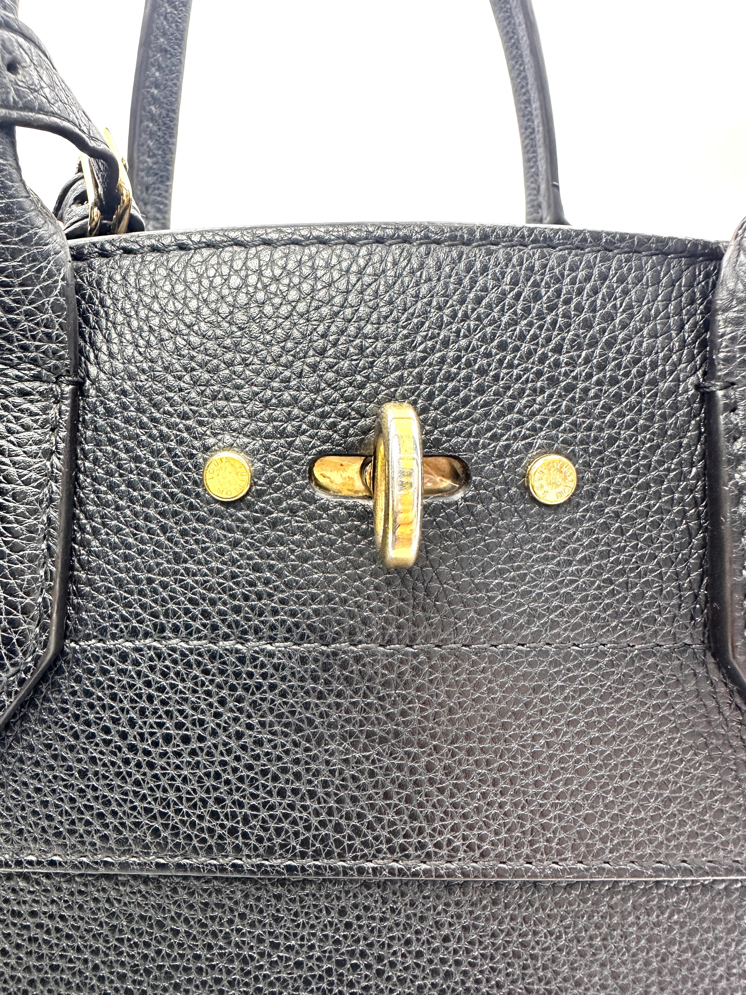 Louis Vuitton City Steamer Black Taurillon Leather Handle Bag LV3297