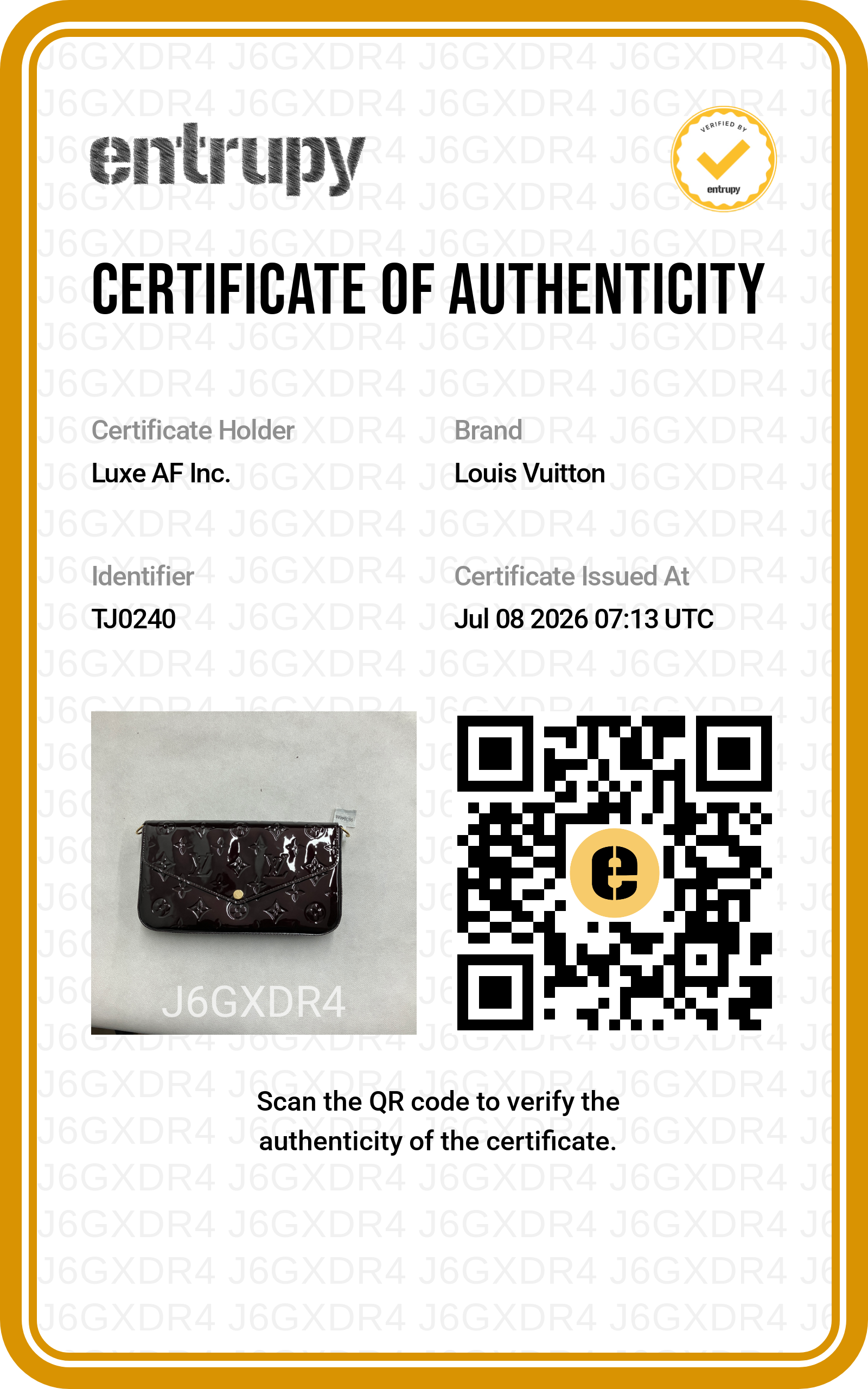 Louis Vuitton Amarante Monogram Vernis Pochette Felicie LV3290