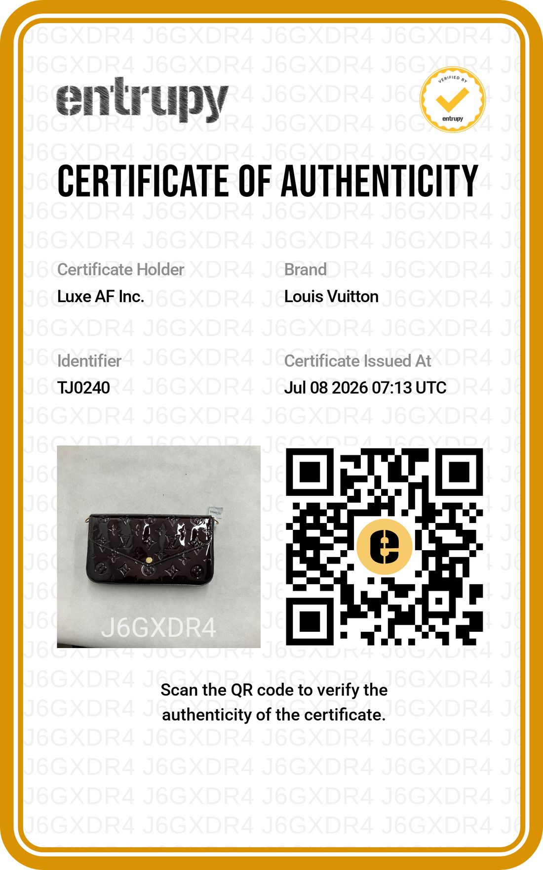 Louis Vuitton Amarante Monogram Vernis Pochette Felicie LV3290