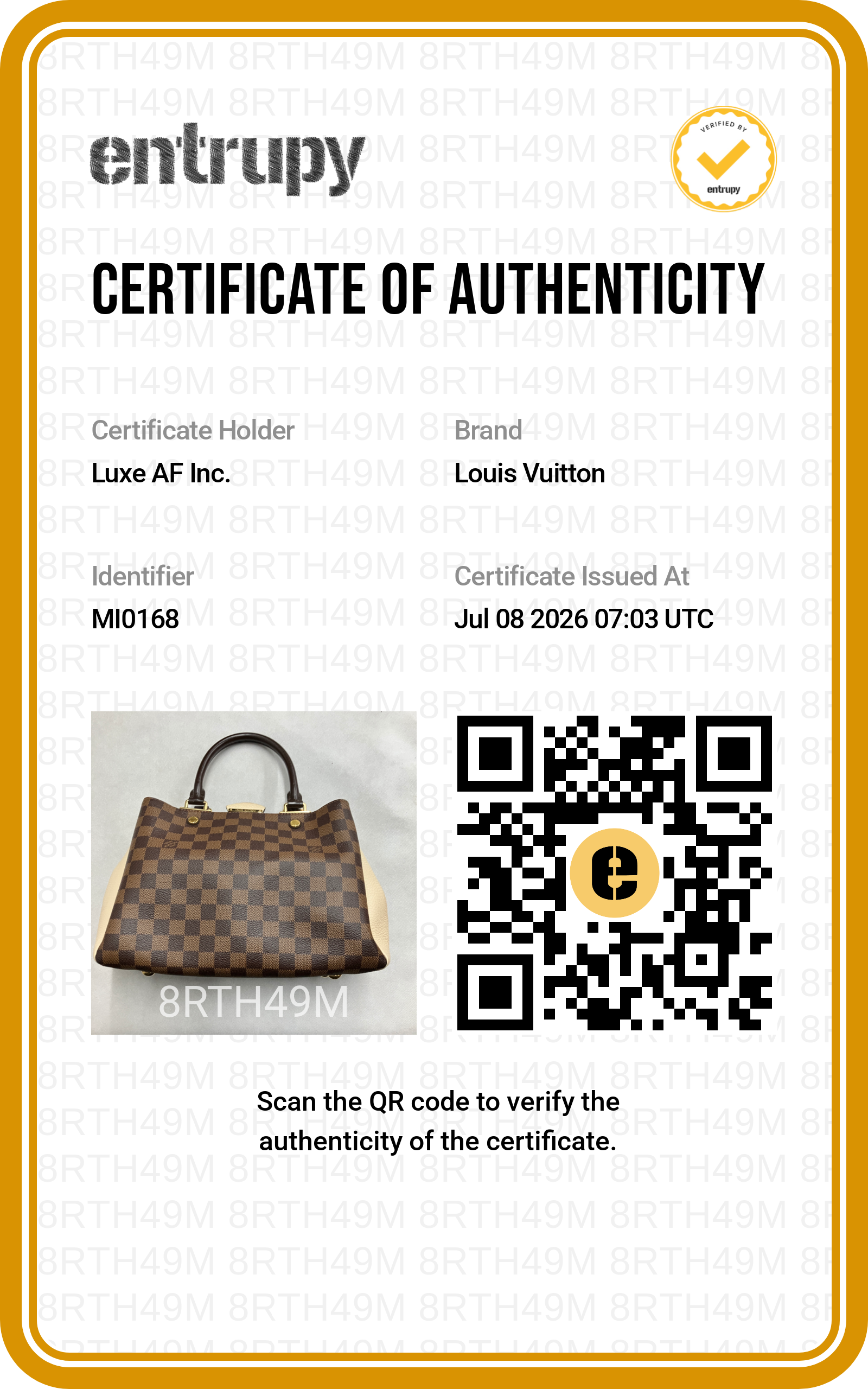 Louis Vuitton Brittany Damier Ebene & Beige Leather Handle Bag LV3287