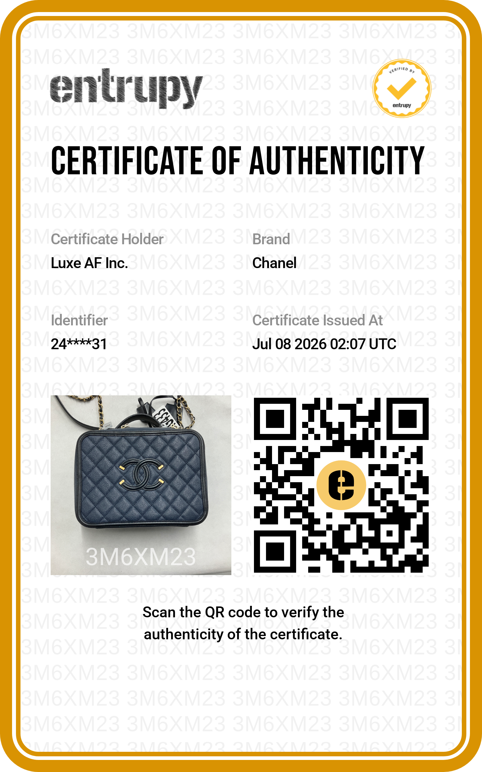 Chanel CC Filigree Navy Quilted Leather Vanity Case(24***31) CC2502