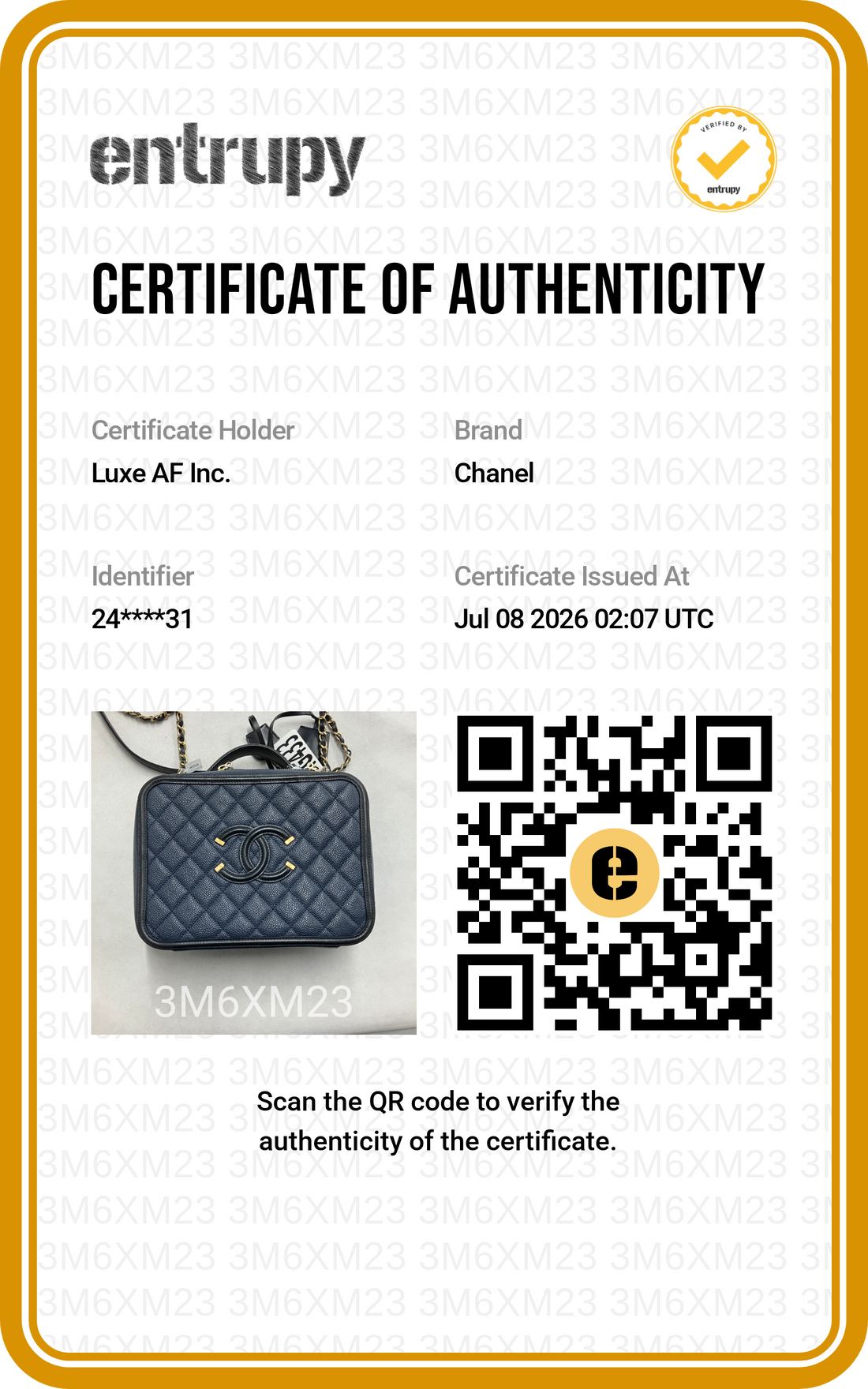 Chanel CC Filigree Navy Quilted Leather Vanity Case(24***31) CC2502