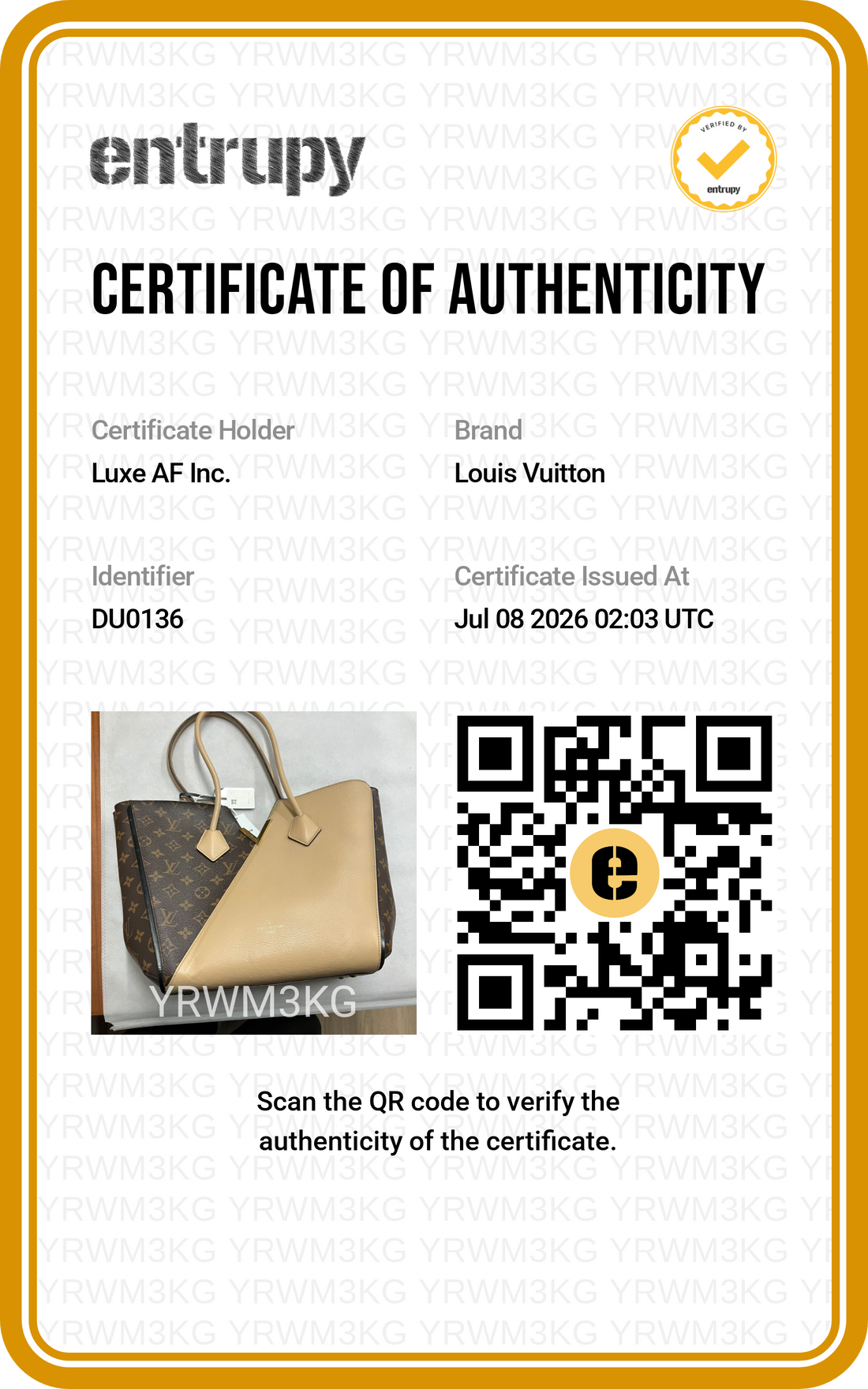 Louis Vuitton Kimono Monogram Canvas & Beige Leather Handle Bag LV3279
