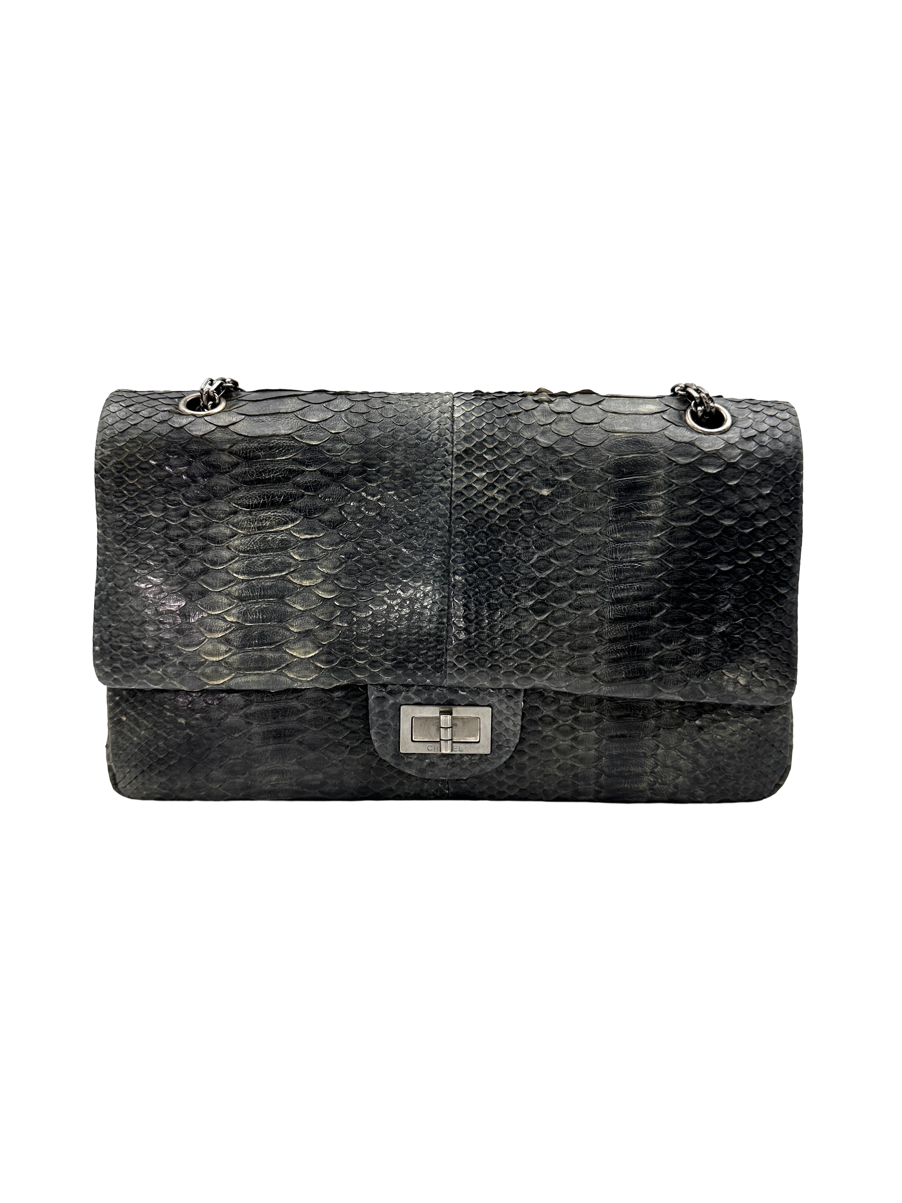 Chanel 2.55 Reissue Black Python Leather Flap Bag(14***96) CC2508