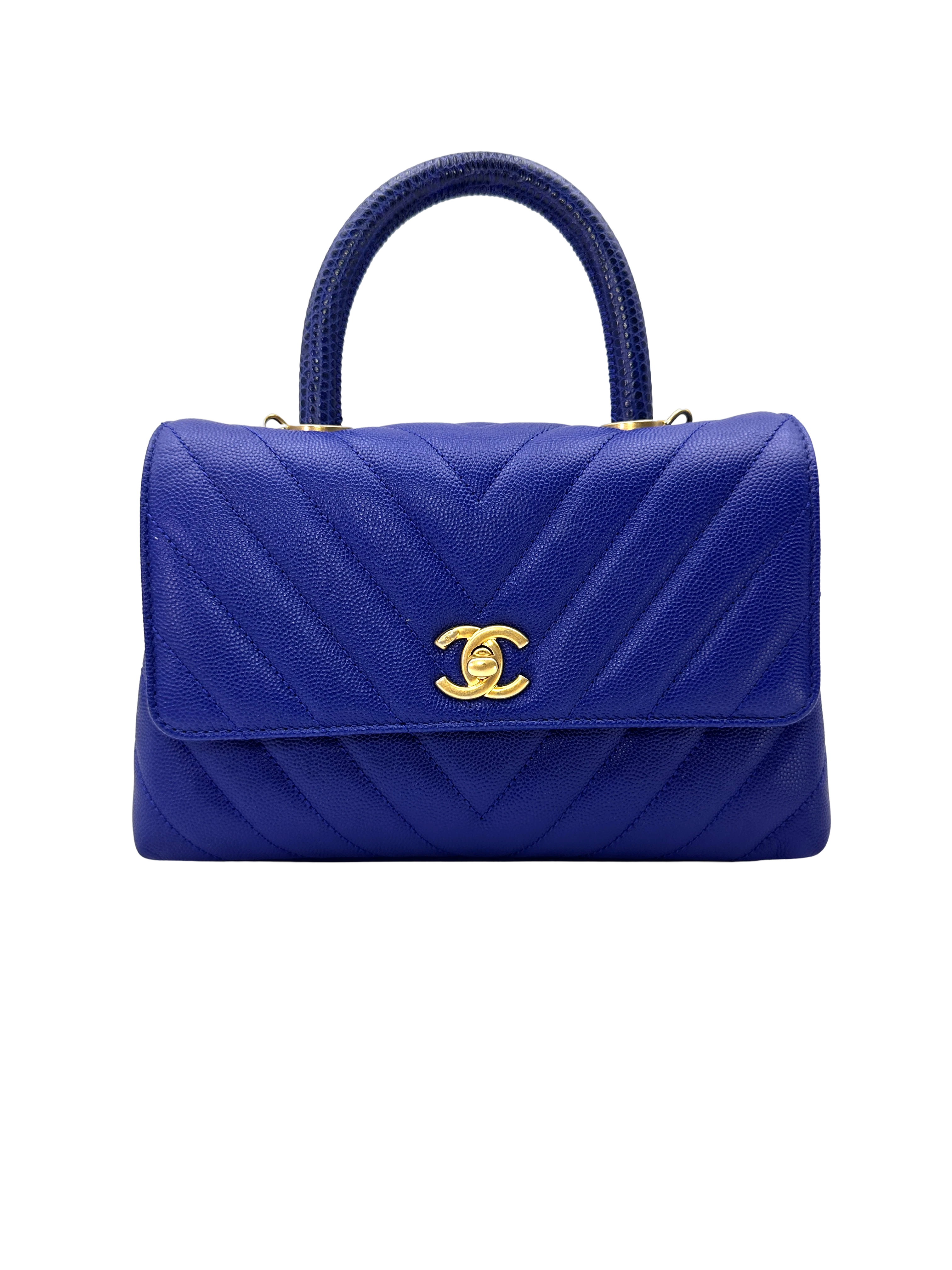 Chanel CoCo Handle Blue Quilted Leather Small Size Shoulder Bag(25***26) CC2515