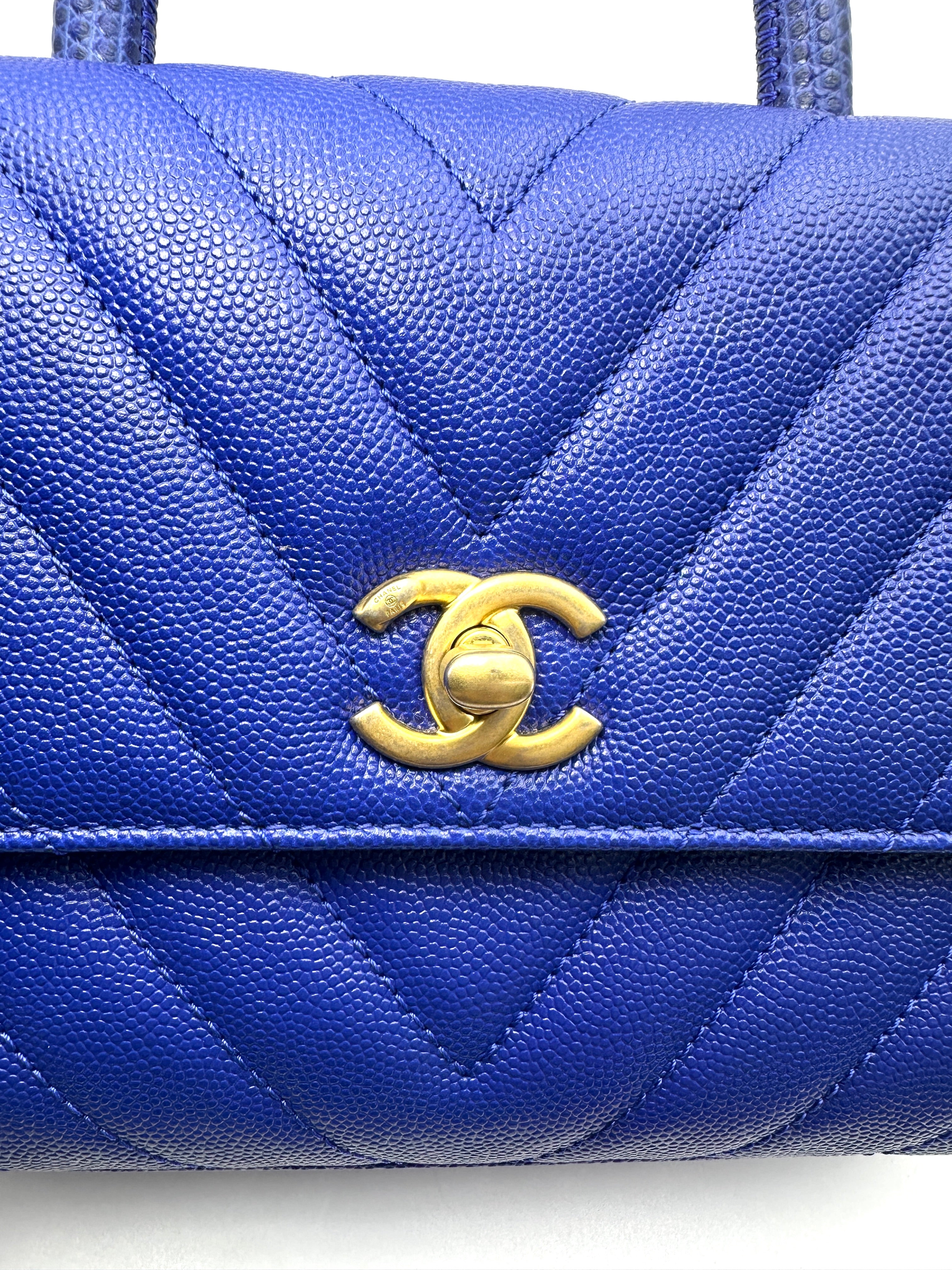 Chanel CoCo Handle Blue Quilted Leather Small Size Shoulder Bag(25***26) CC2515