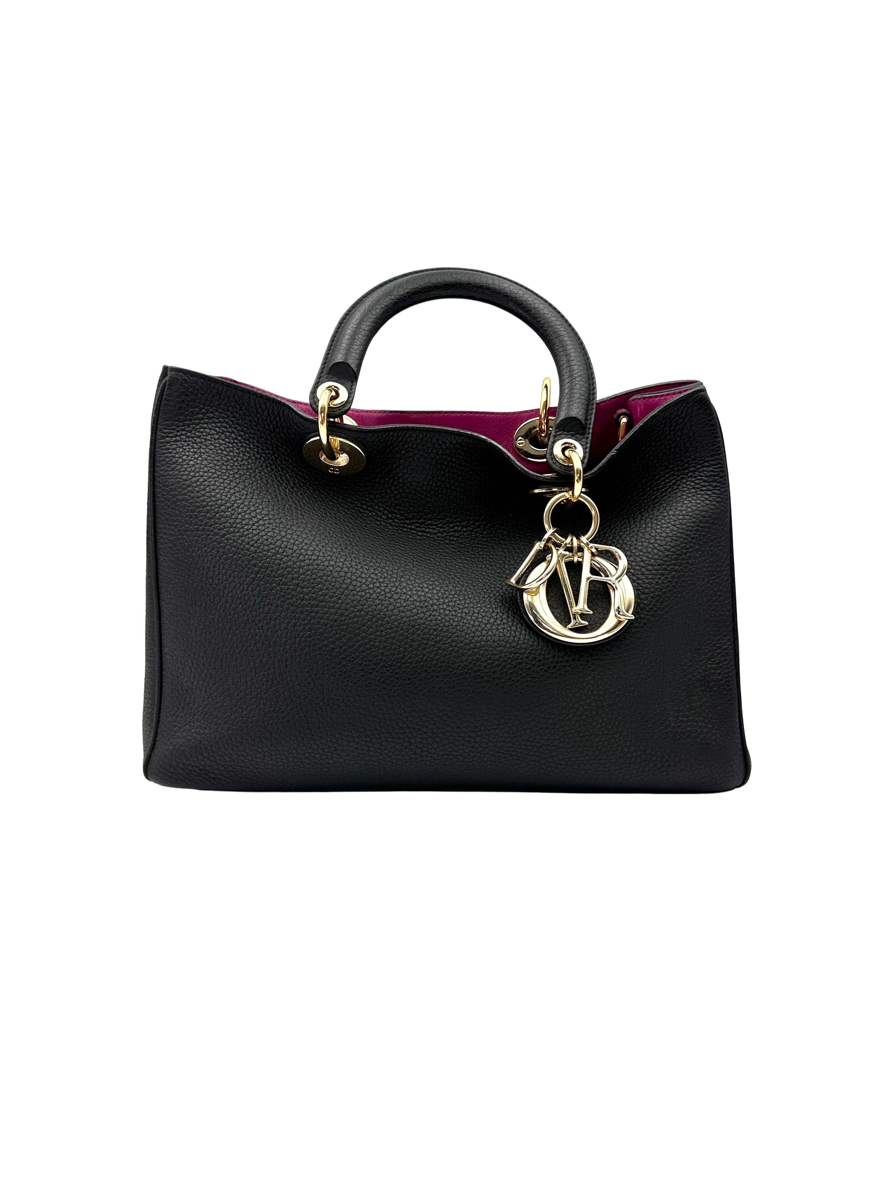 Christian Dior Diorissimo Black Leather Handle Bag DR907