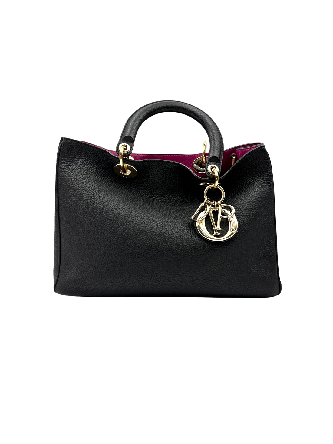 Christian Dior Diorissimo Black Leather Handle Bag DR907