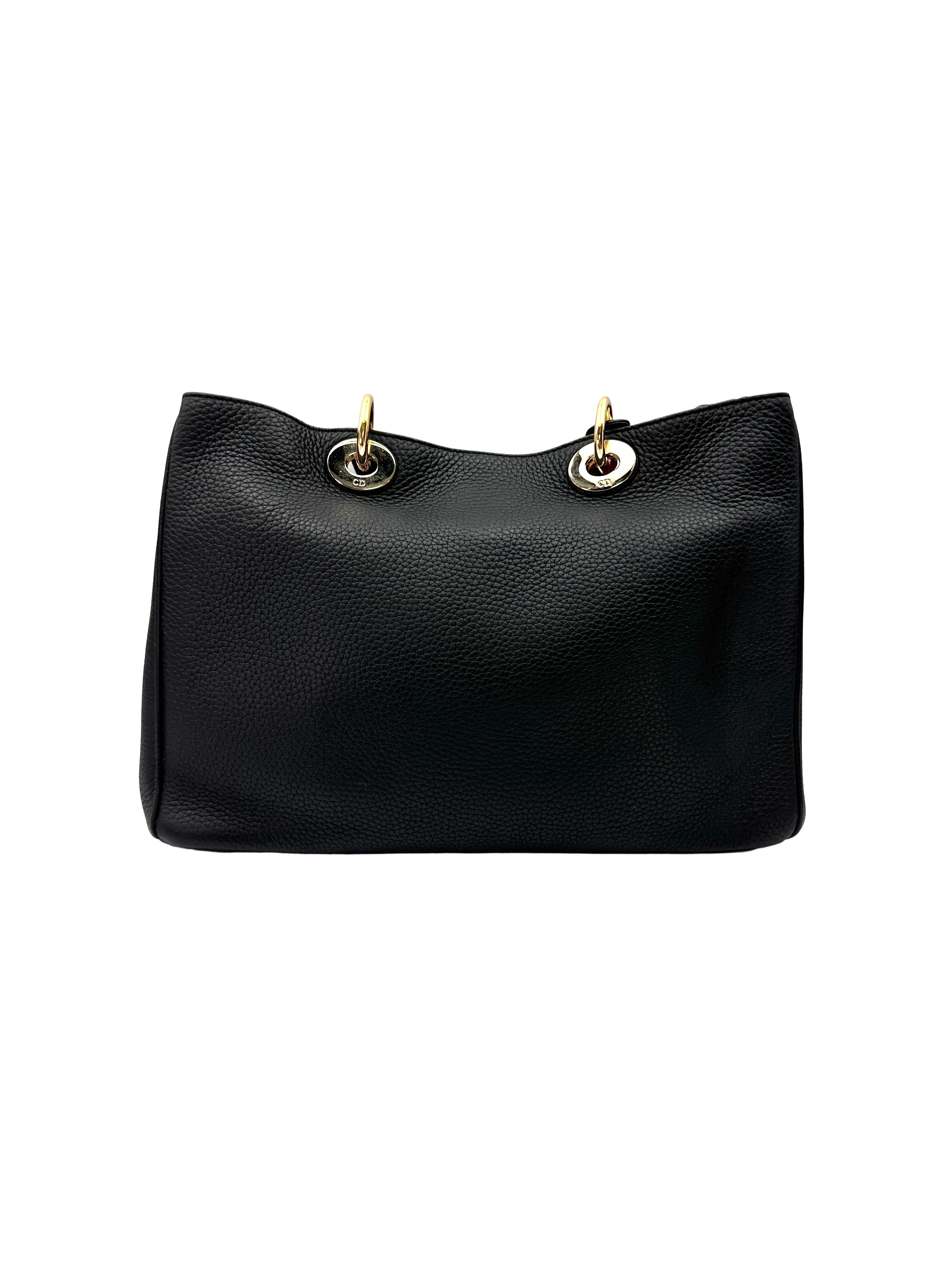 Christian Dior Diorissimo Black Leather Handle Bag DR907