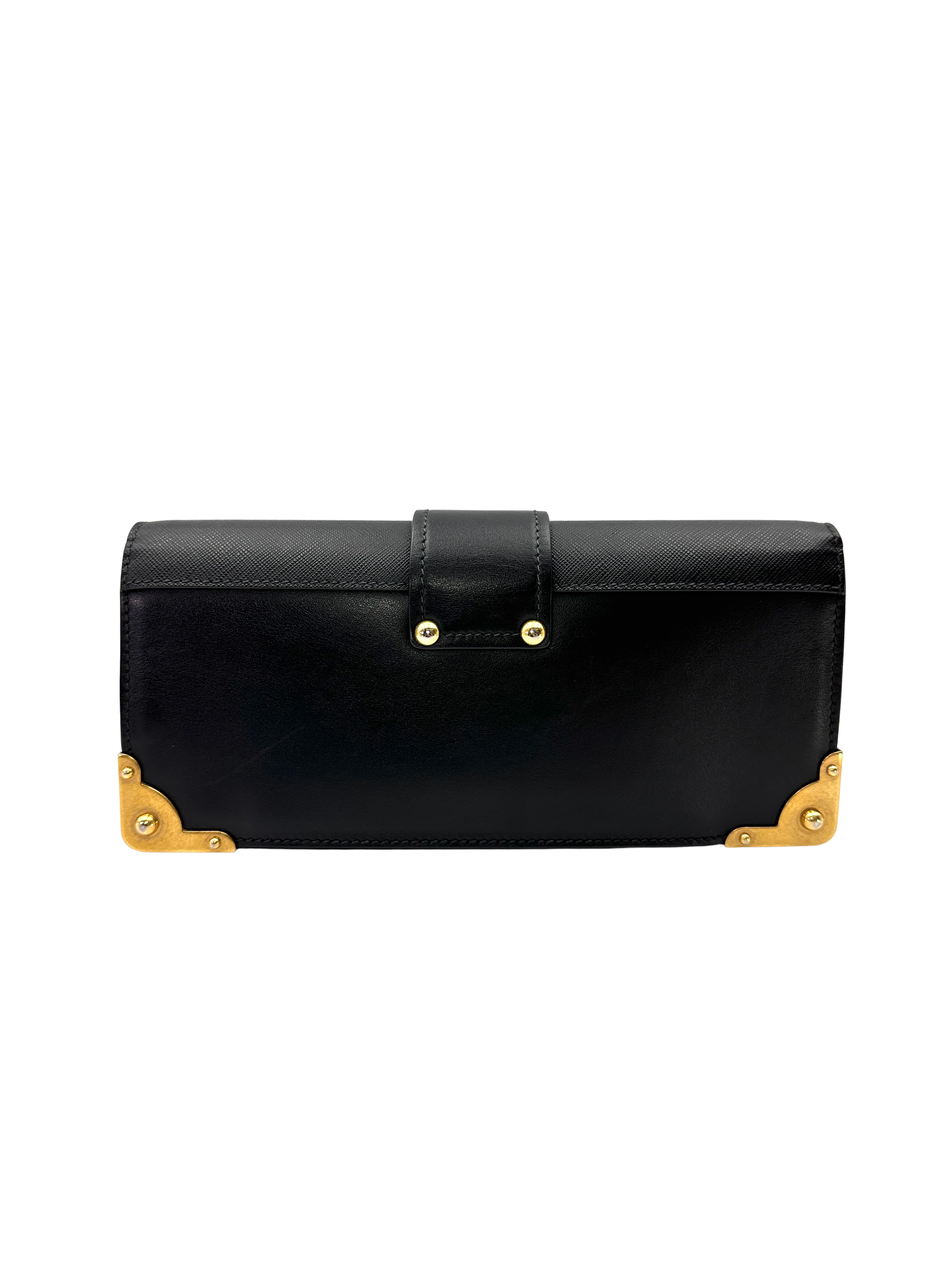 Prada Cahier Black Leather Long Wallet PR550