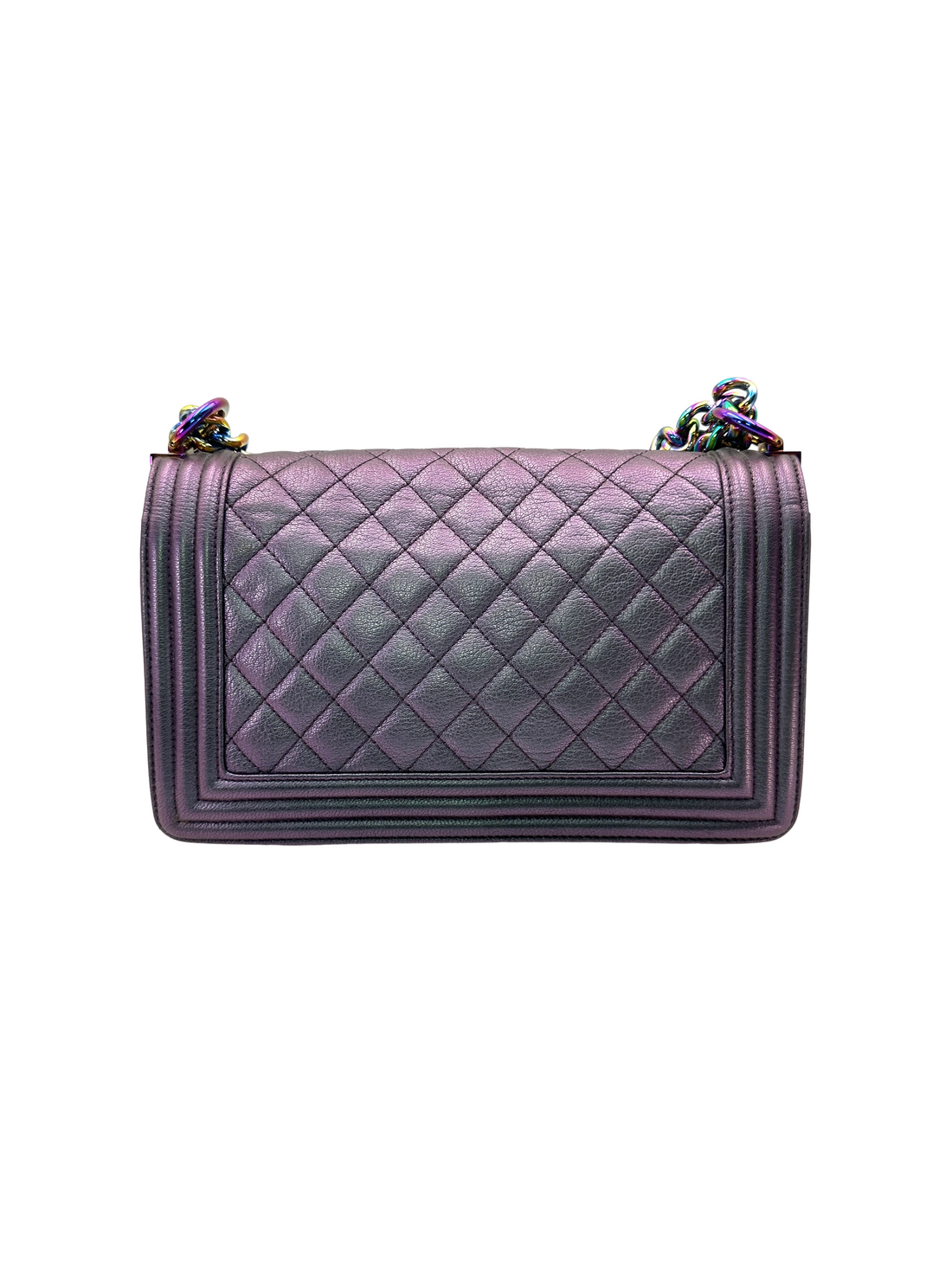 Chanel LeBoy Iridescent Purple Quilted Leather Medium Size Flap Bag(21***62) CC2513