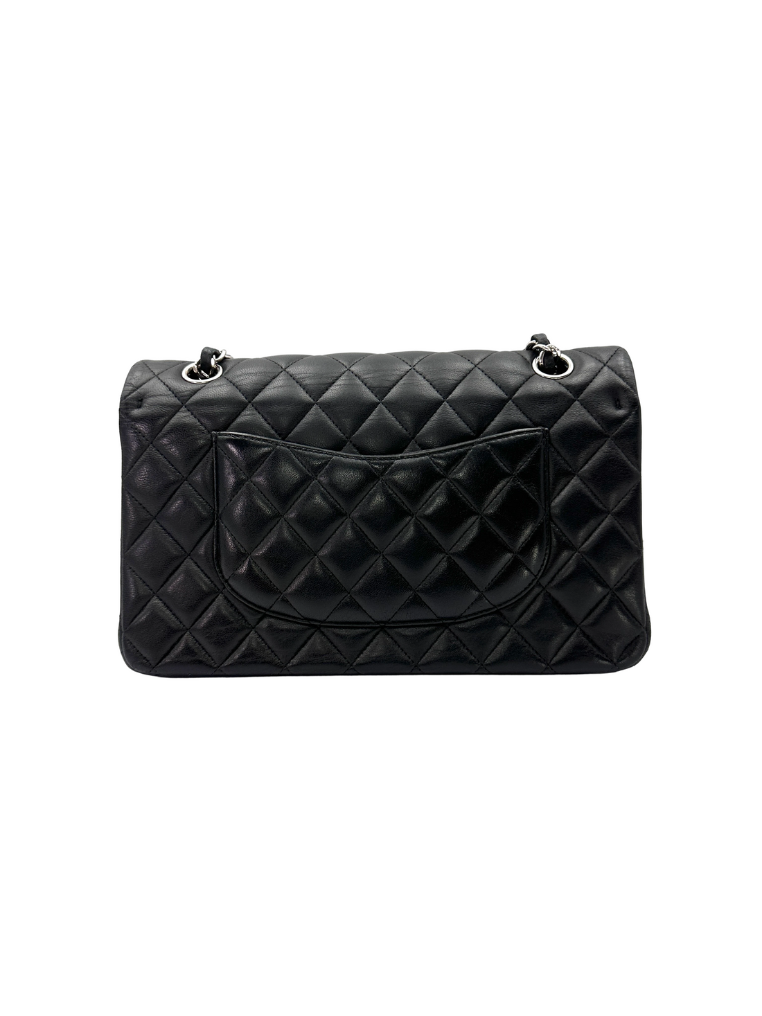Chanel Classic Flap Black Quilted Lambskin Medium Size Shoulder Bag With Silver Buckle(19***50) CC2511