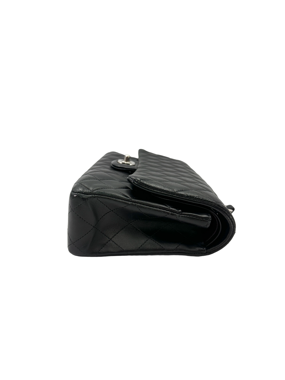 Chanel Classic Flap Black Quilted Lambskin Medium Size Shoulder Bag With Silver Buckle(19***50) CC2511
