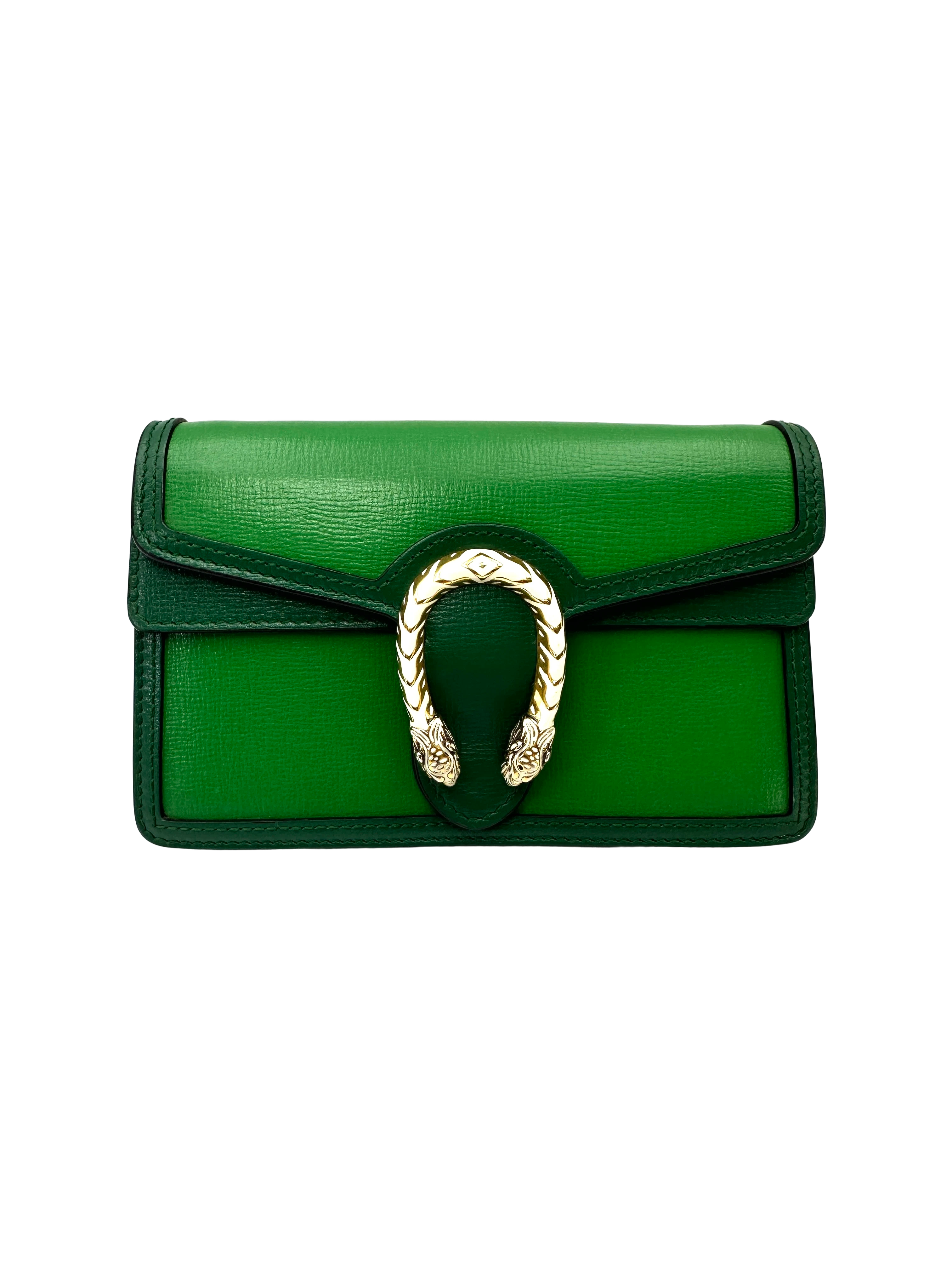 Gucci Dionysus Green Leather Mini Shoulder Bag GG1387