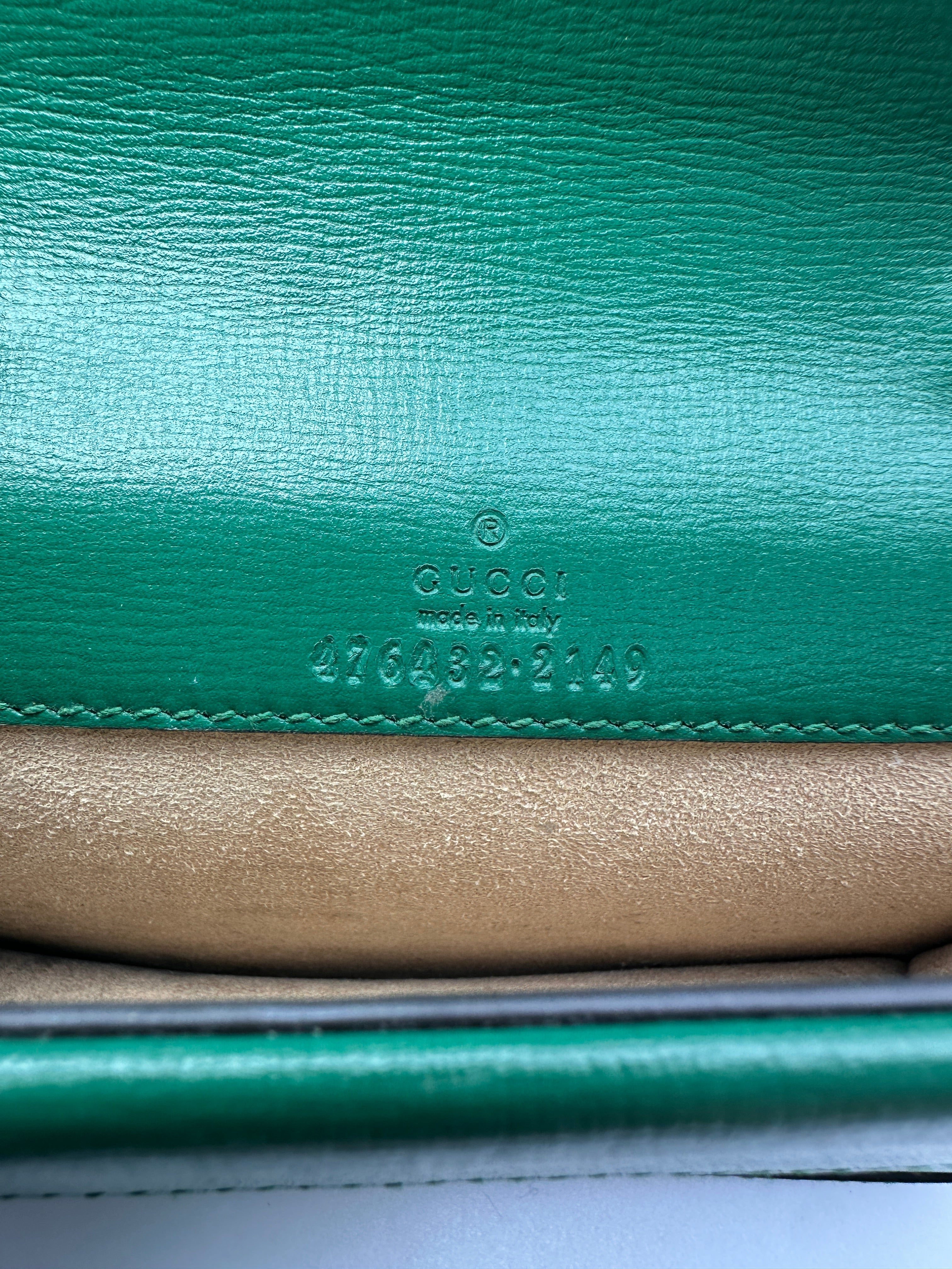 Gucci Dionysus Green Leather Mini Shoulder Bag GG1387